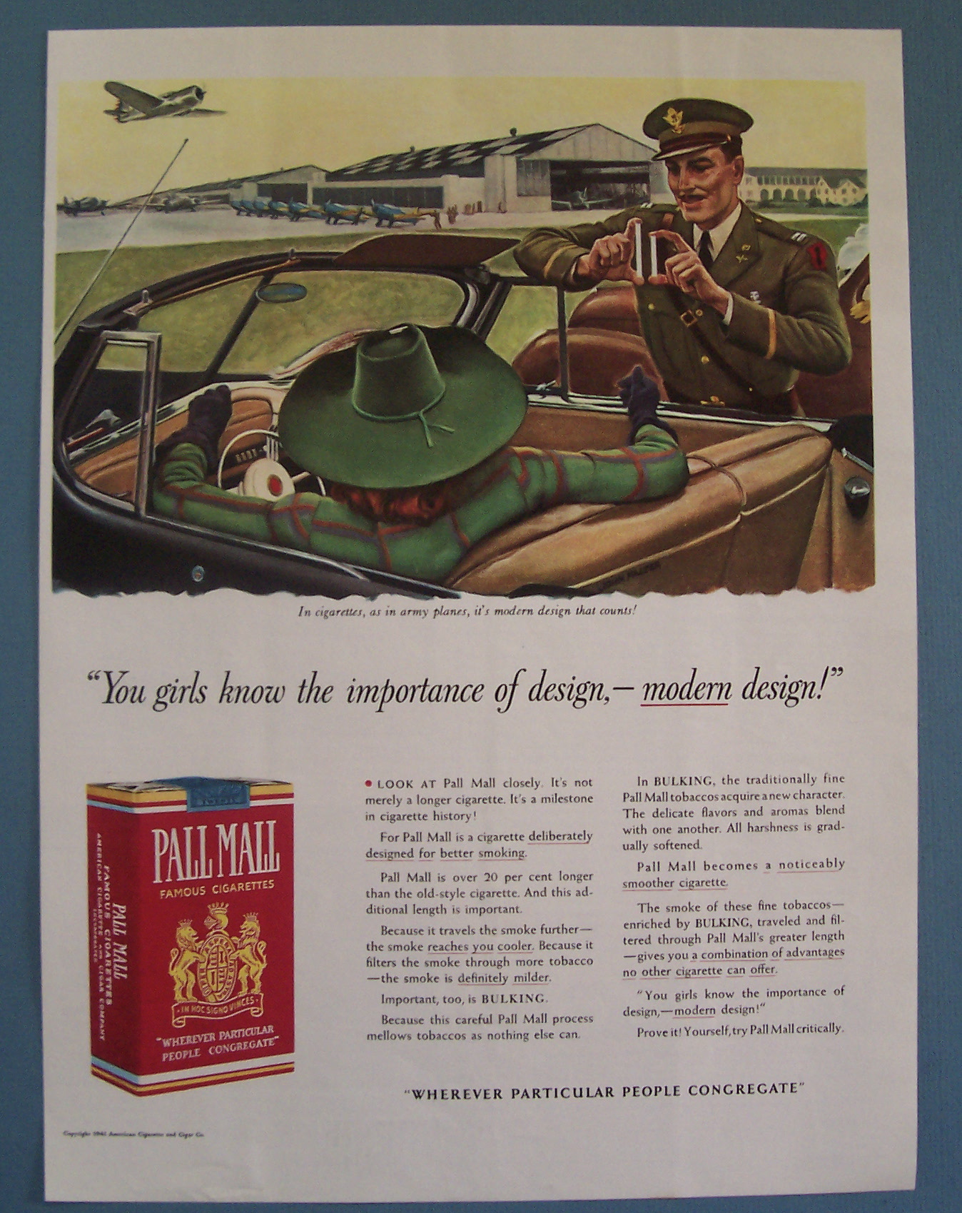 1941 Pall Mall Cigarette w/a Man & Woman By John Falter