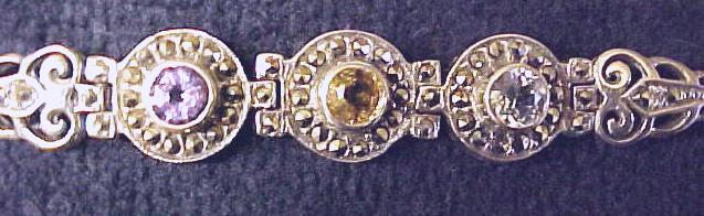Bracelet Sterling Silver Topaz Amethyst Citrine