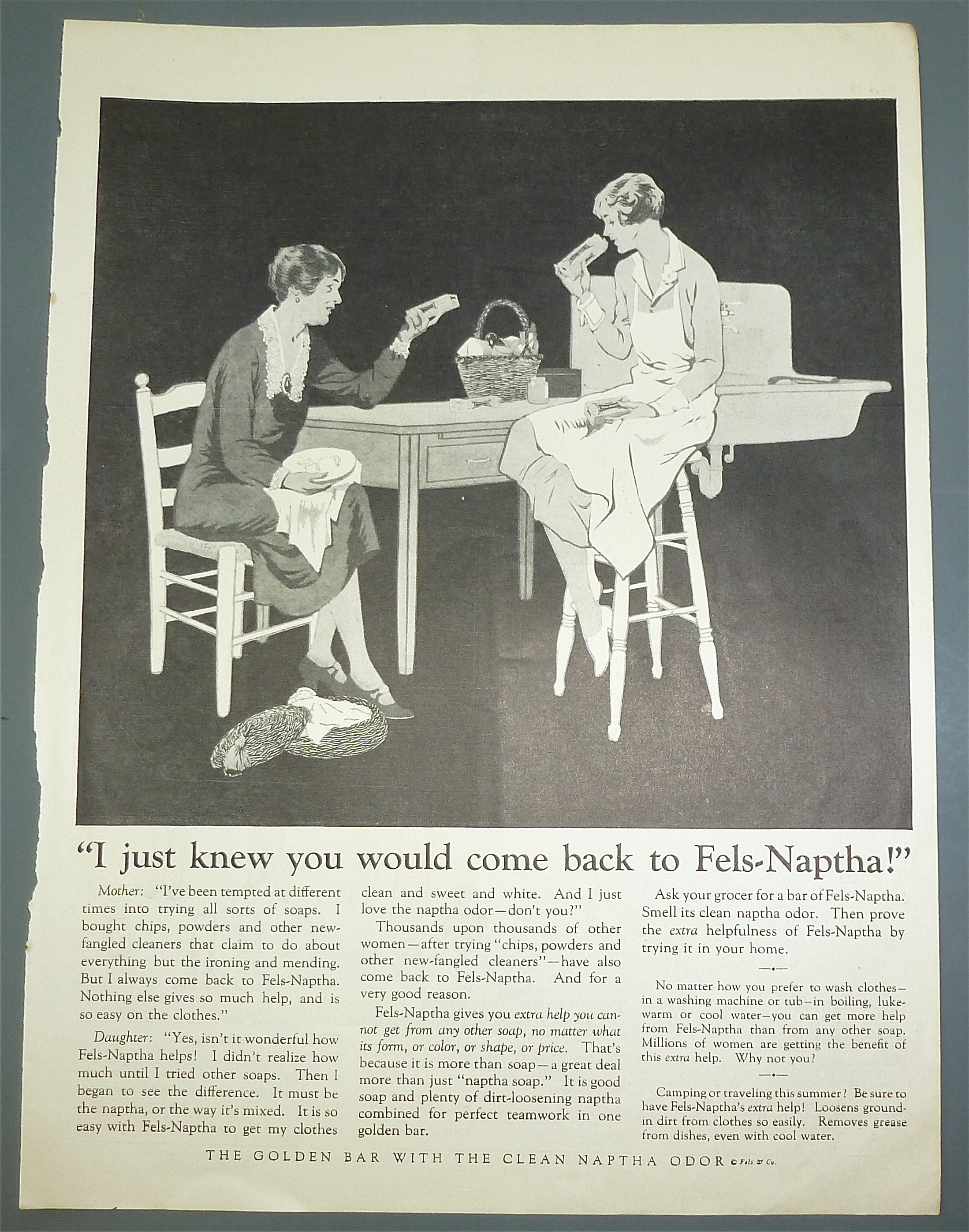 1926 Fels Naptha Soap with Women Talking At Table