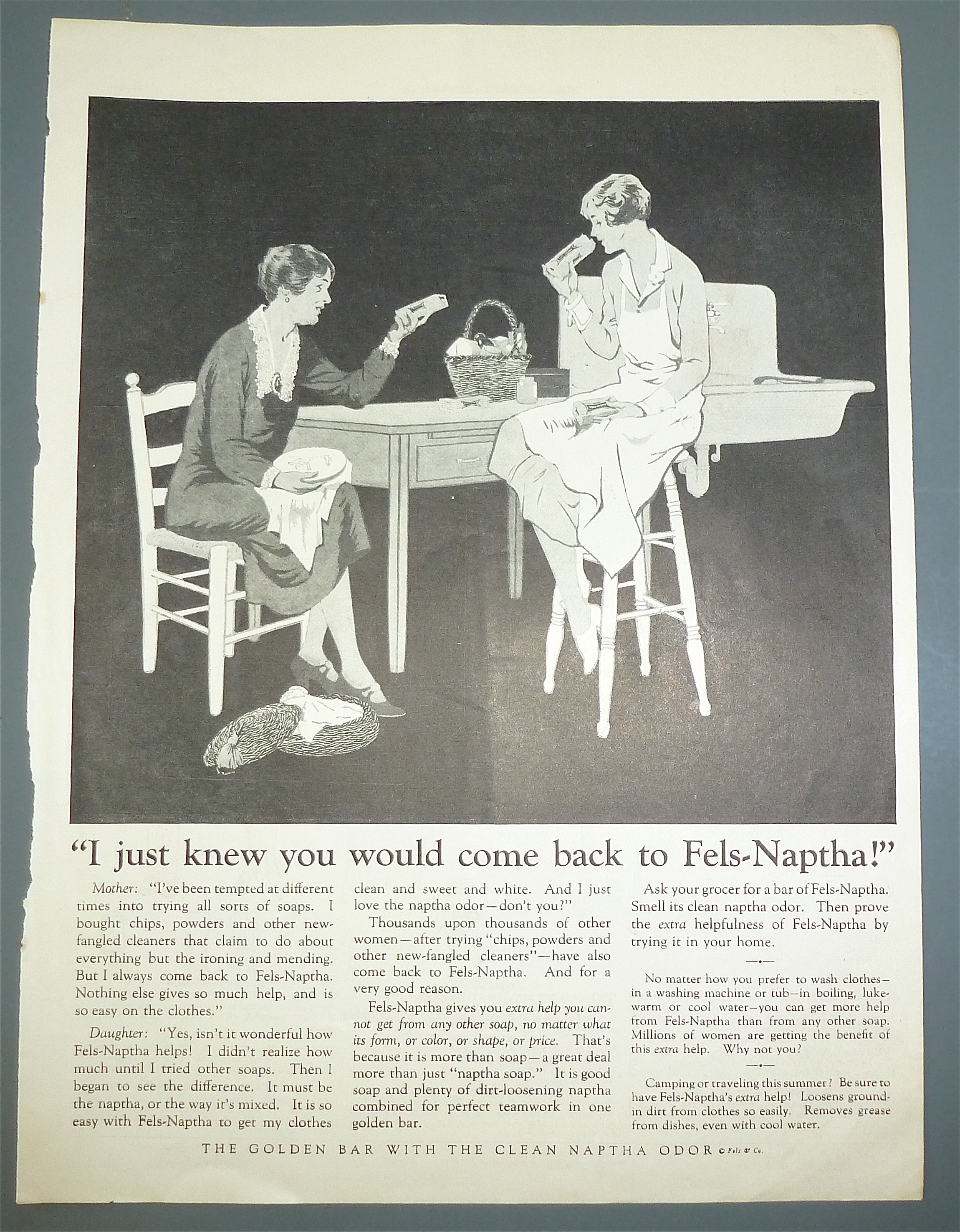 1926 Fels Naptha Soap with Women Talking At Table