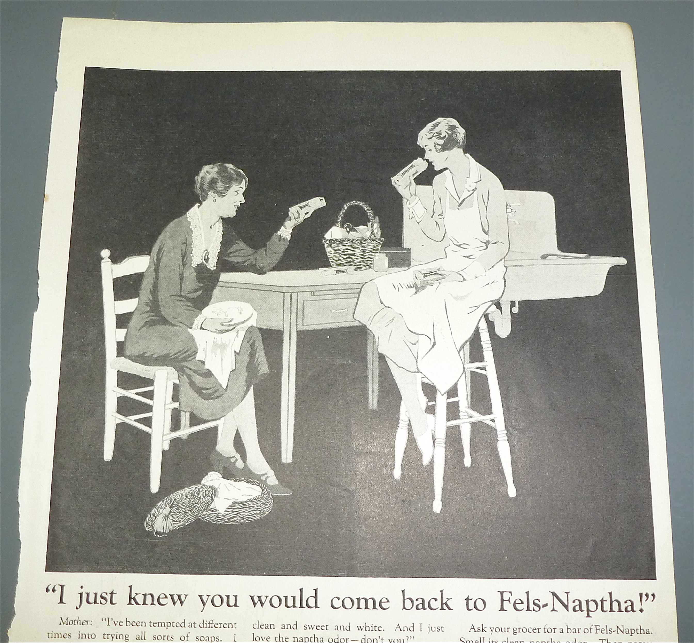 1926 Fels Naptha Soap with Women Talking At Table