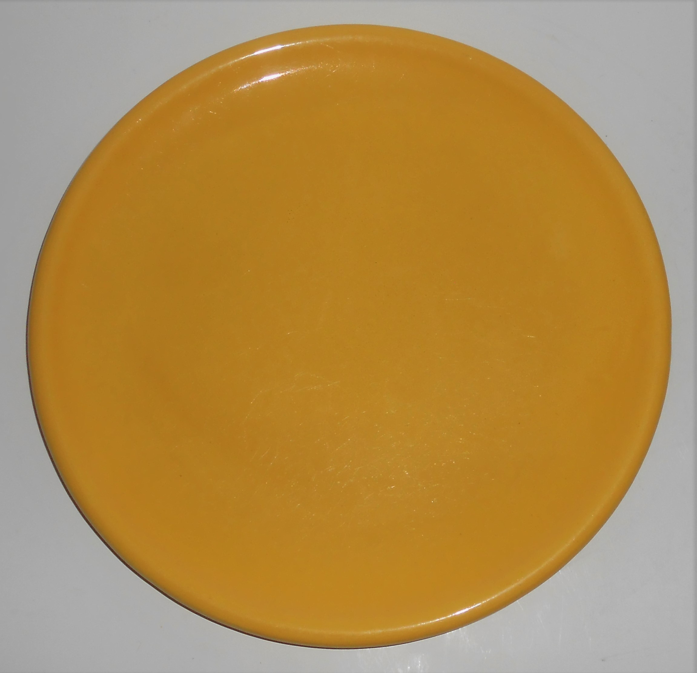 Catalina Island Pottery Yellow 10'' Rolled Rim Plate