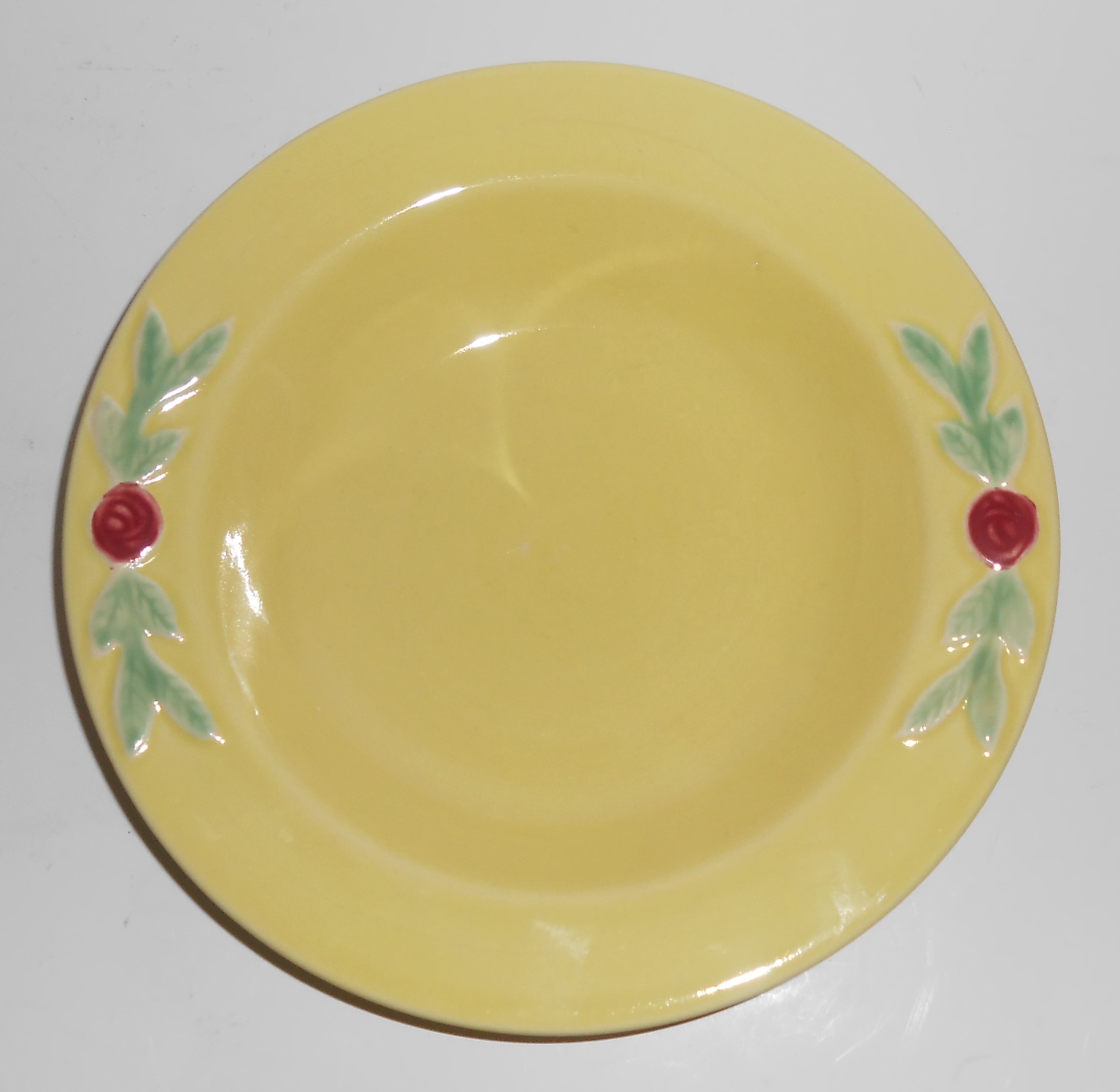 Coors Pottery Rosebud Early Yellow Rimmed Soup Bowl