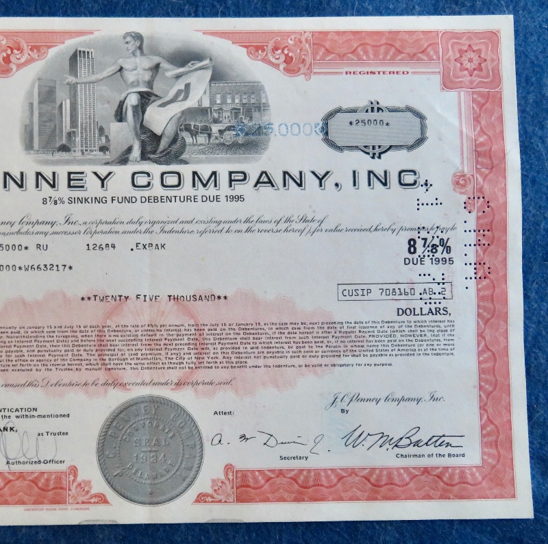 1978 J. C. Penney Company Incorporated Stock Certificate