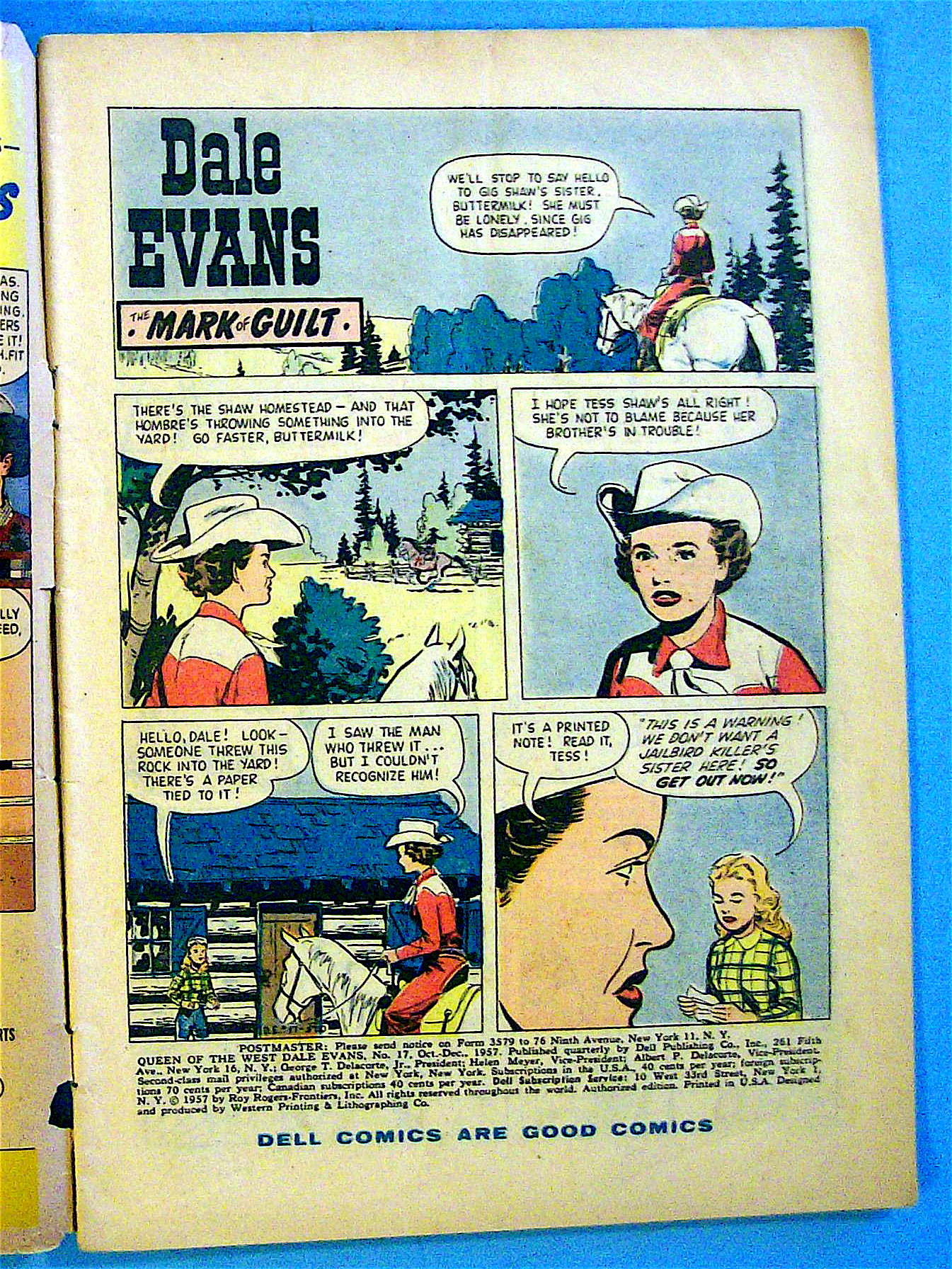 Dale Evans Queen Of The West Comic #17 October 1957