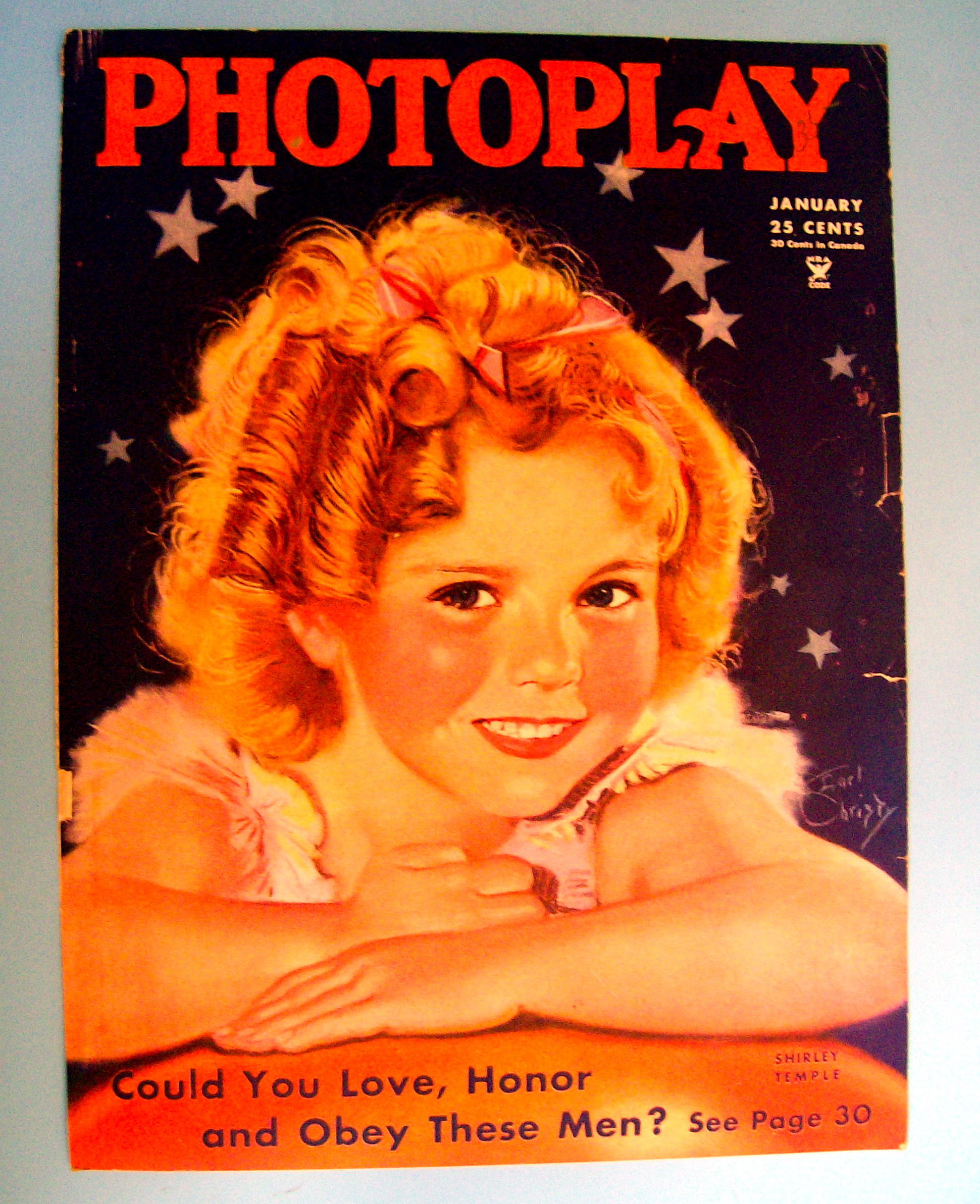 Photoplay Magazine Cover January 1935 Shirley Temple