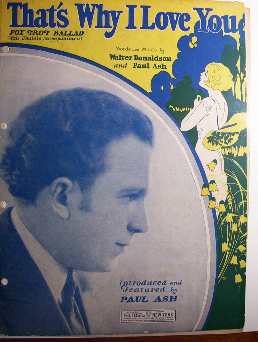 Sheet Music For 1926 That's Why I Love You