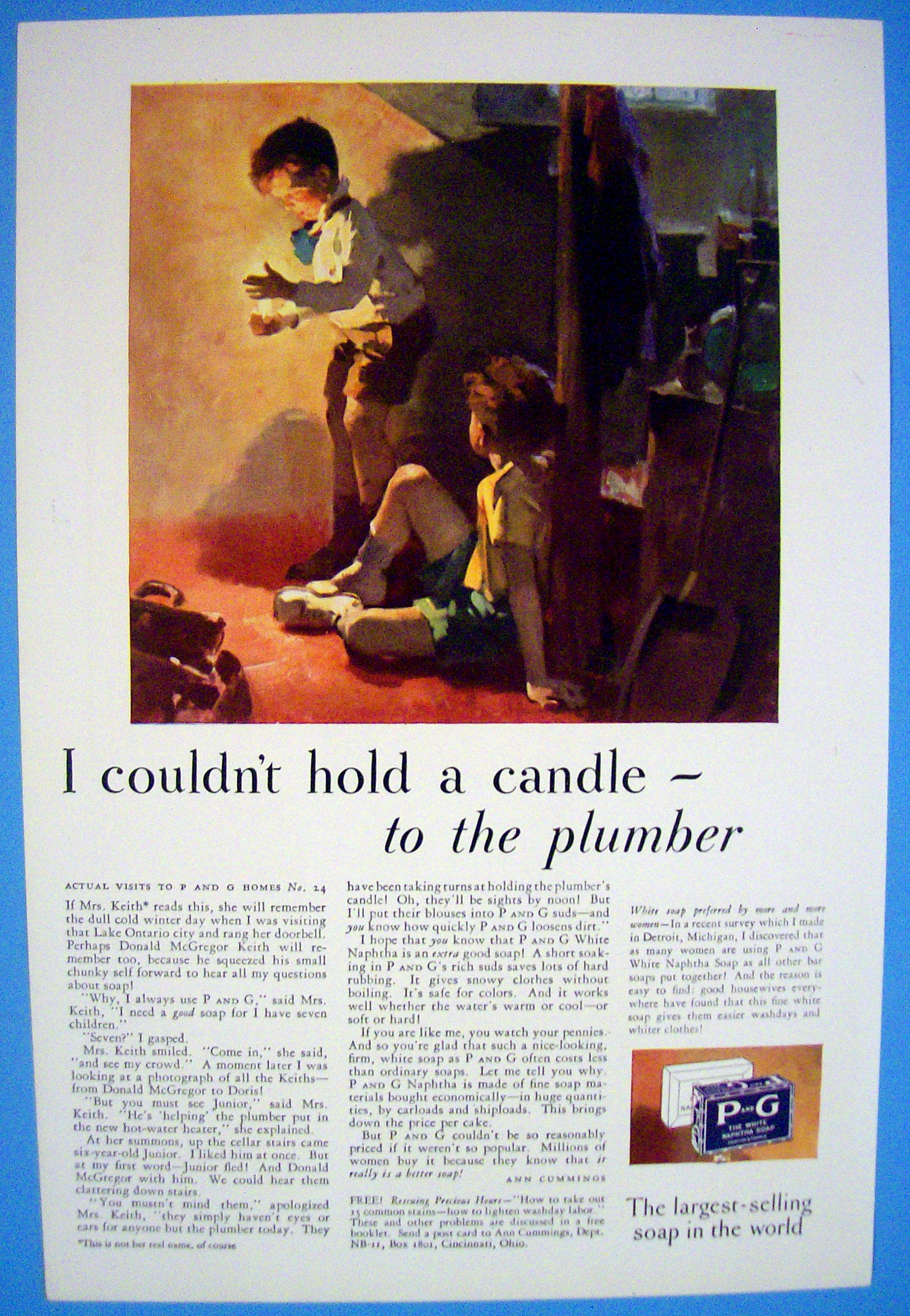 1931 P & G White Soap with Child Holding Lit Candle