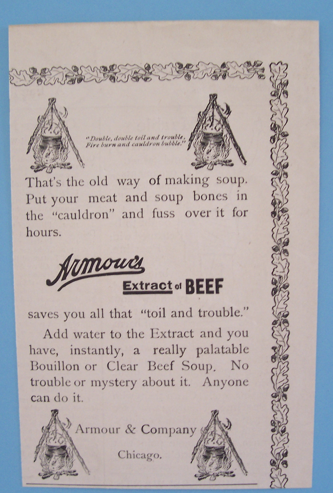 Vintage Ad: 1895 Armour's Extract Of Beef