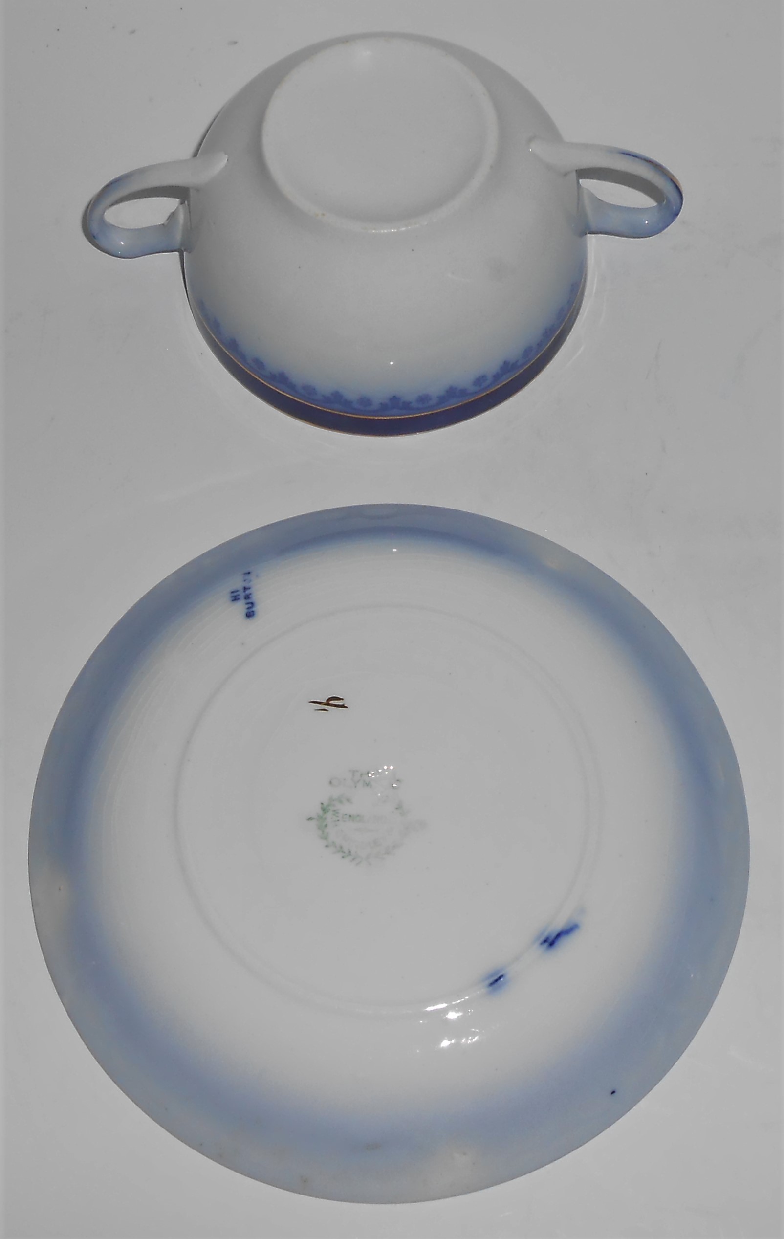 Vintage Grindley Flow Blue Olympic / Burton Cream Soup