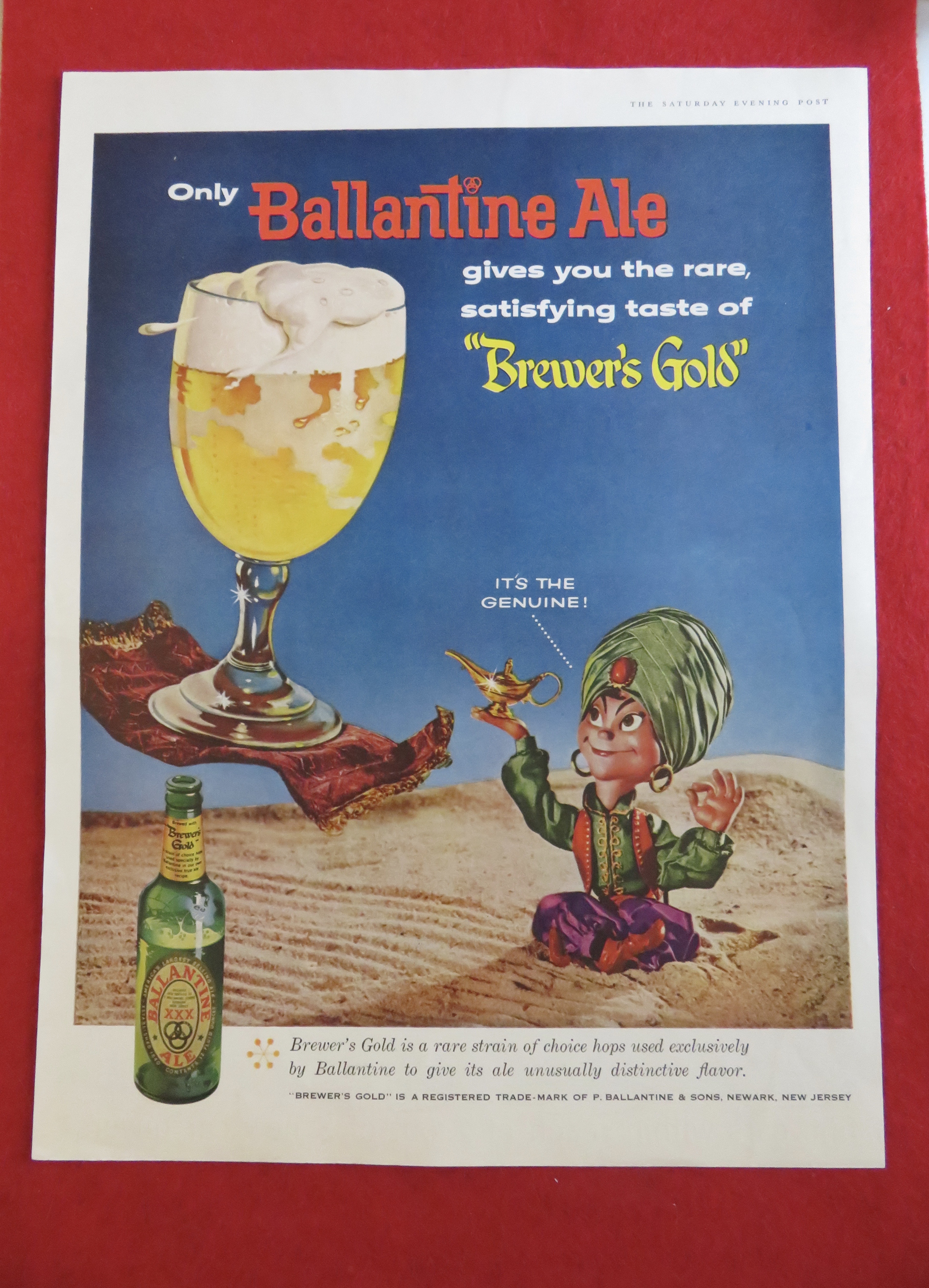 1958 Ballantine Ale with Genie & His Magic Lamp