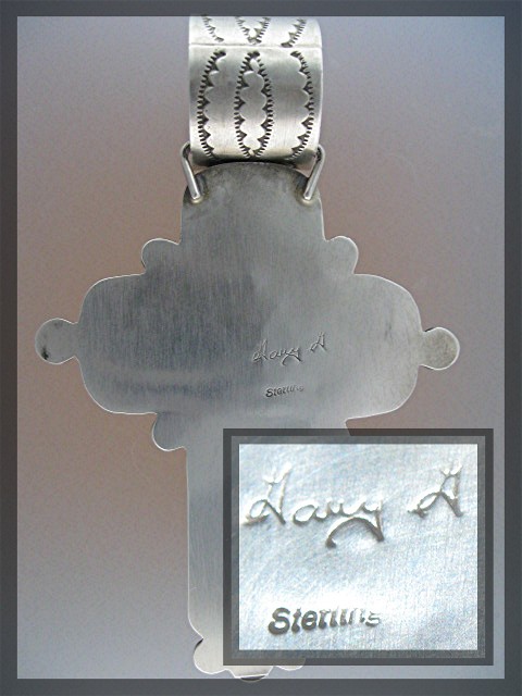 ROCKI GORMAN  Sterling Silver Jasper Turquoise Cross