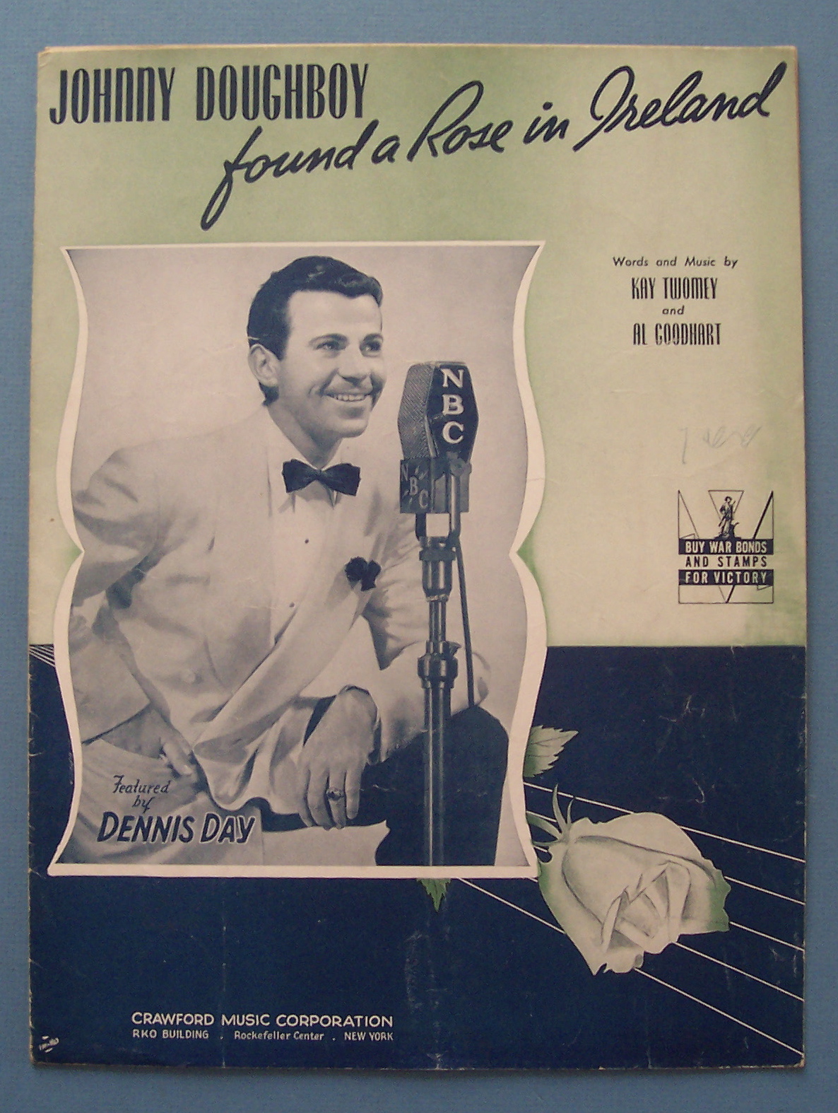 Sheet Music For 1942 Johnny Doughboy Found A Rose