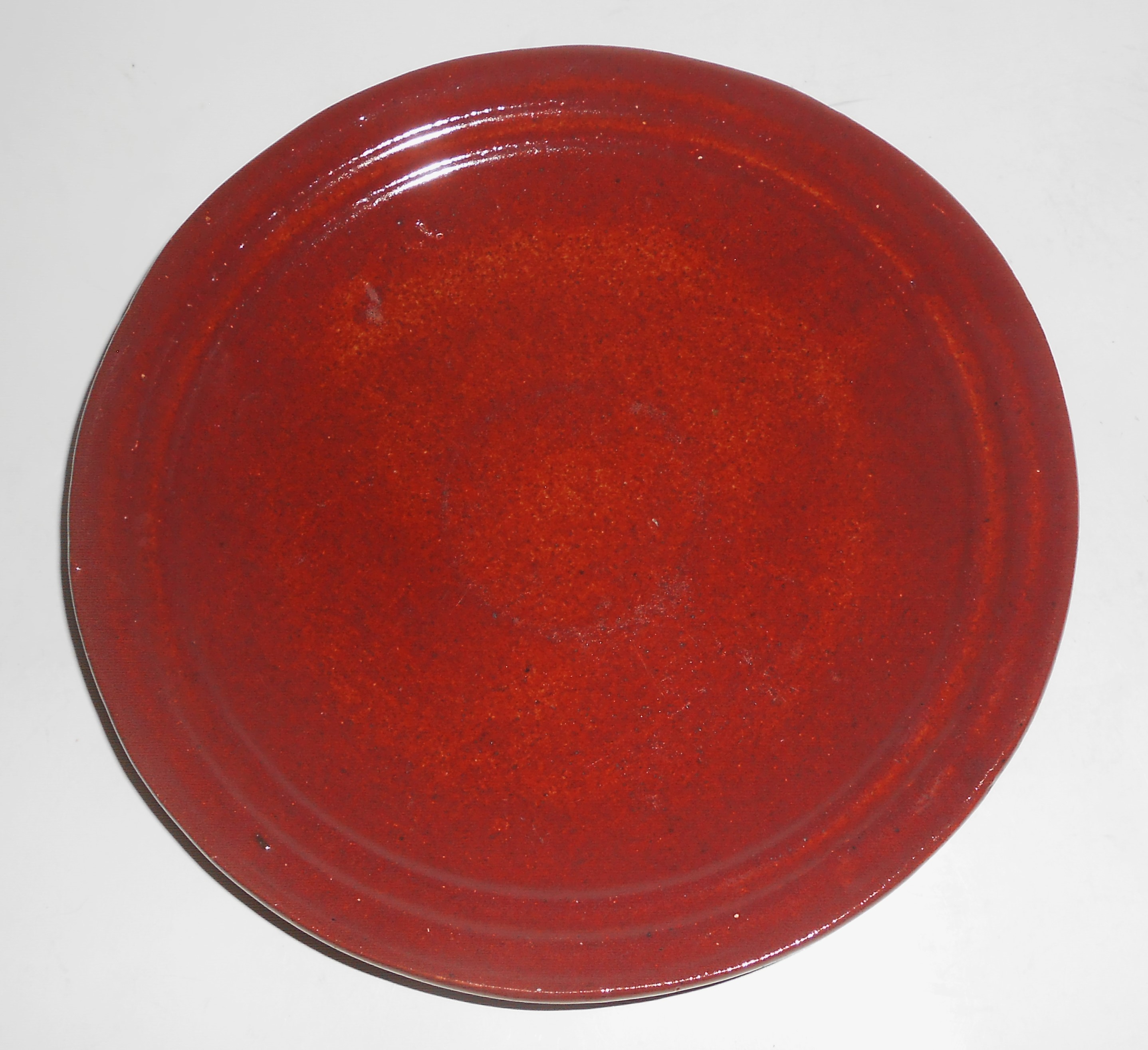 Dromore Art Pottery 1930's Red/Brown - Rust Ring Plate