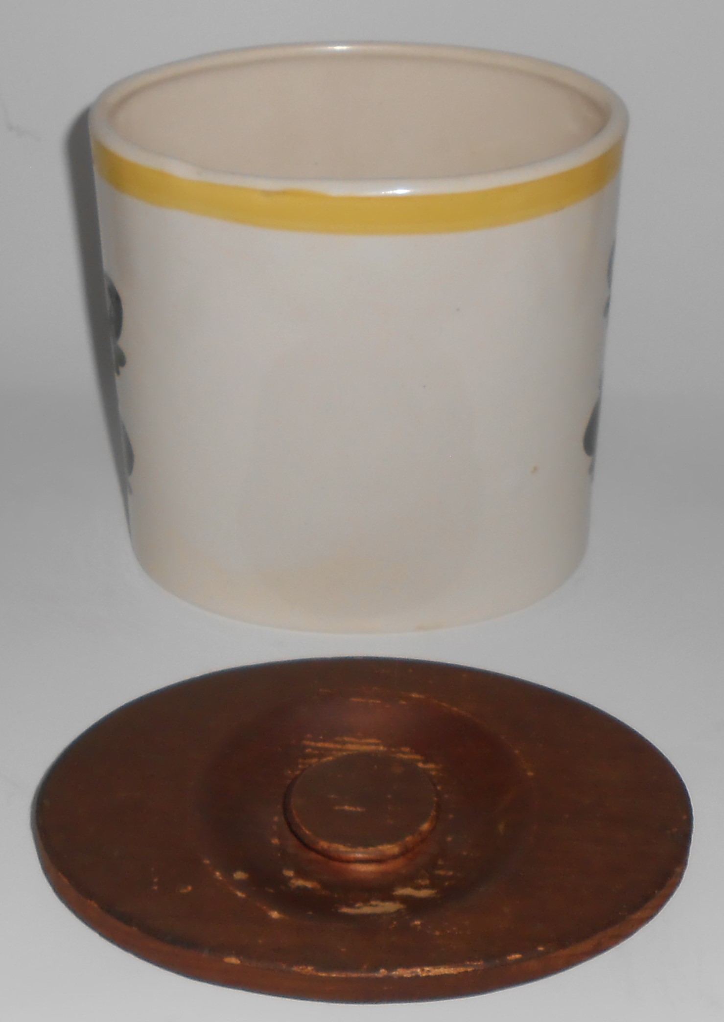 Bauer Pottery Fruit Decorated Small Flour Can