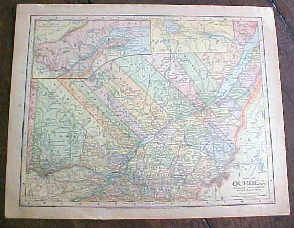Antique Map Quebec Nova Scotia 1901