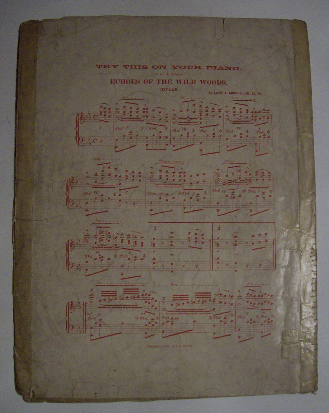 Sheet Music For 1905 Beautiful Star Of Heaven