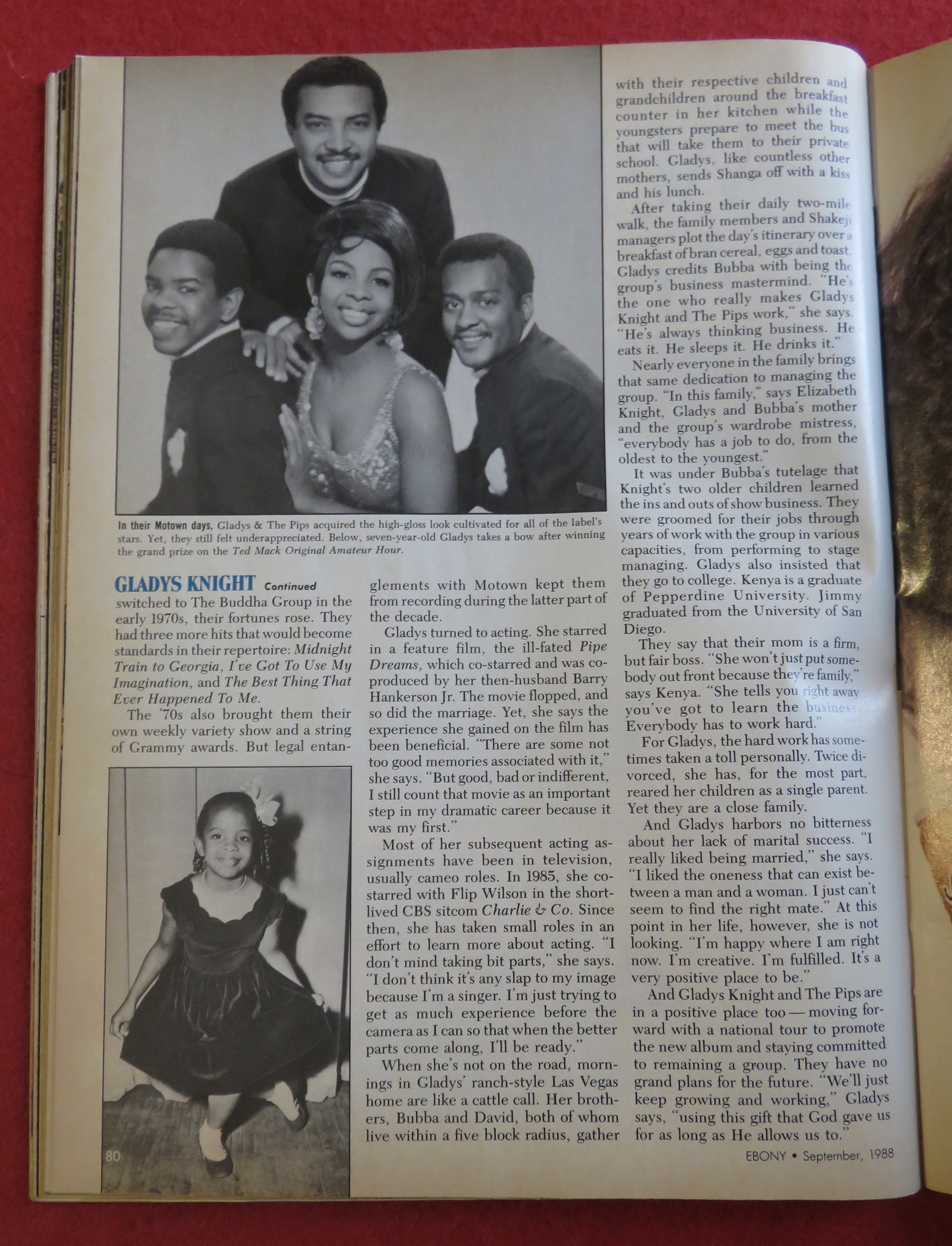 Ebony Magazine September 1988 Gladys Knight