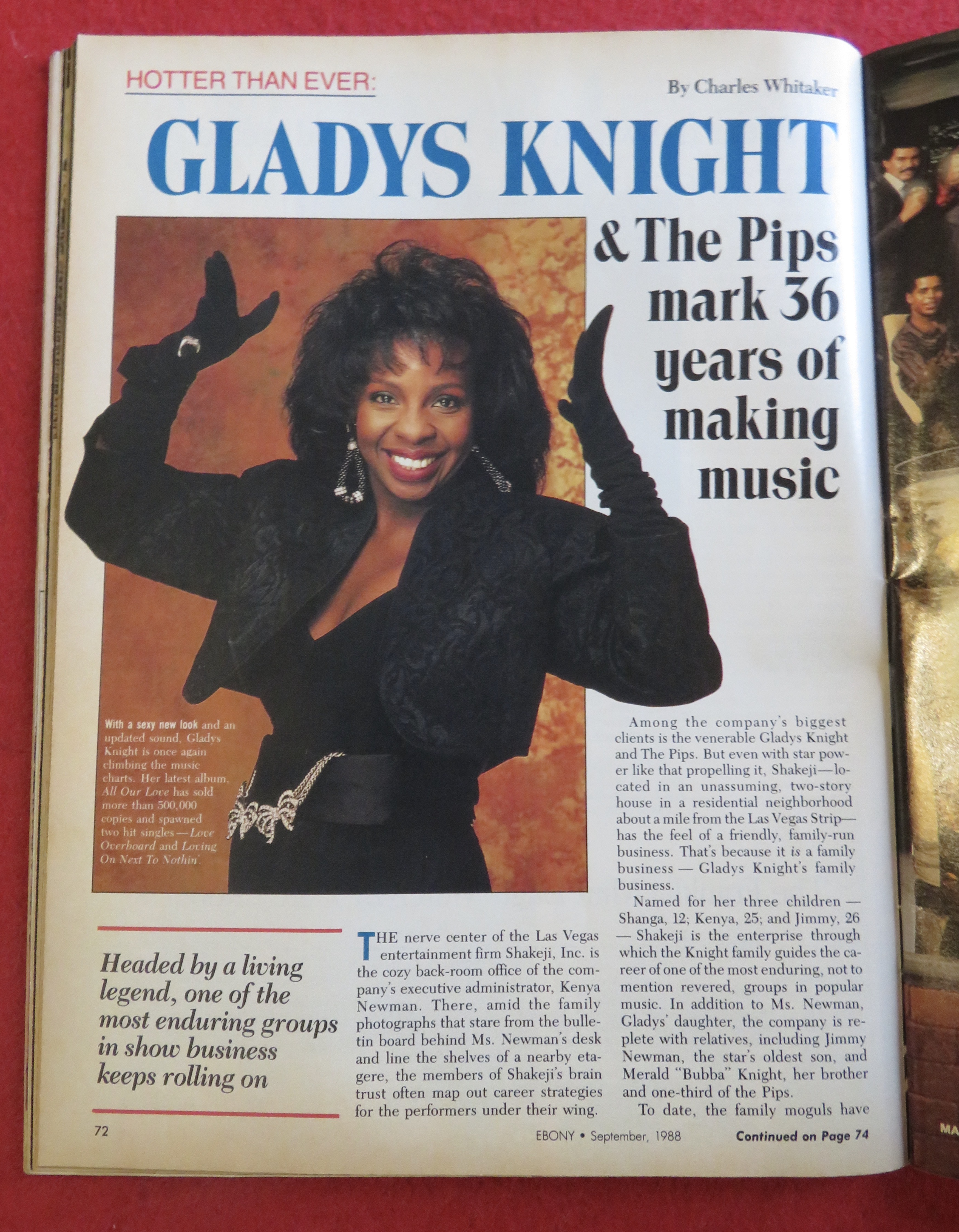 Ebony Magazine September 1988 Gladys Knight