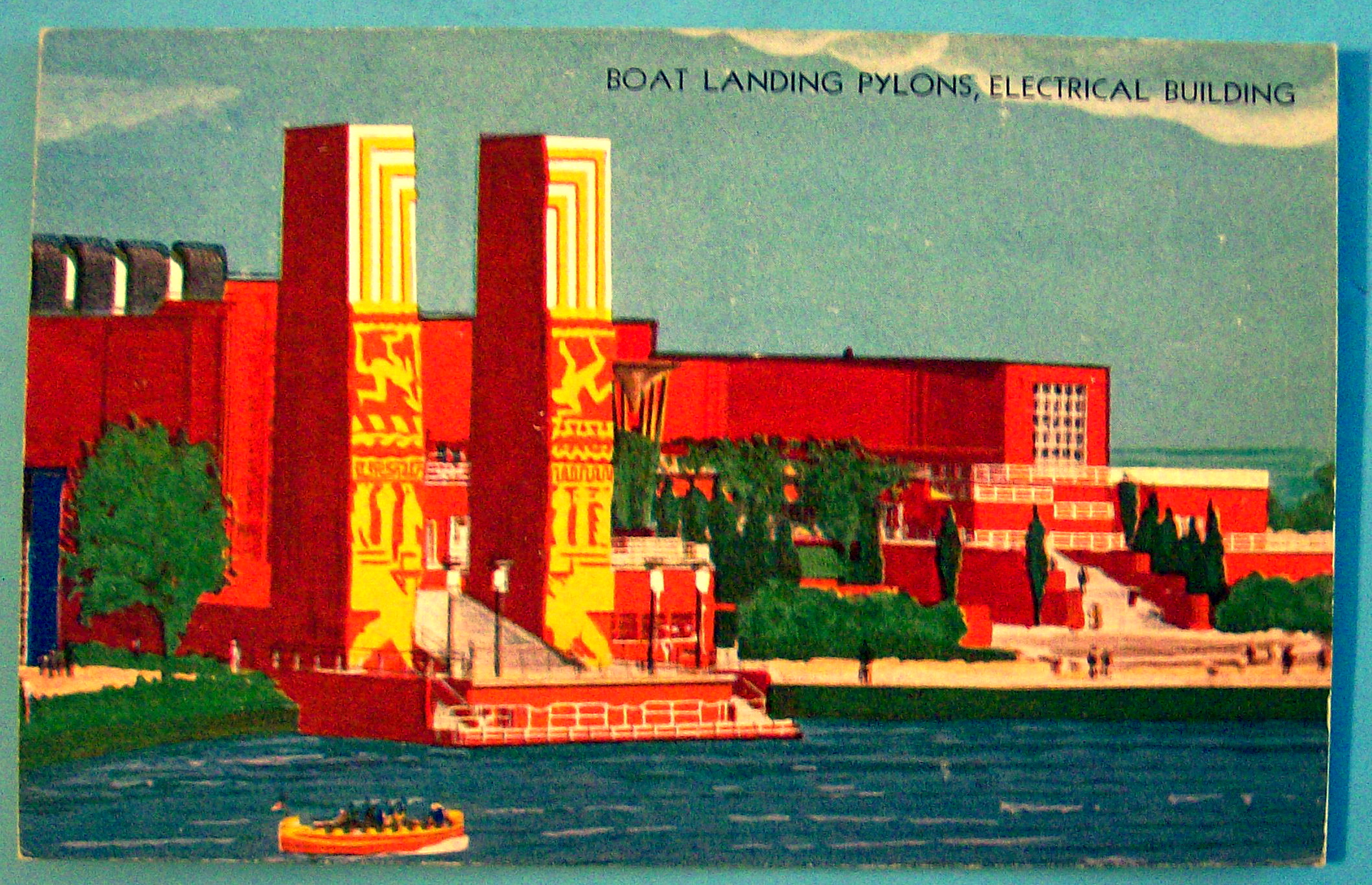 Boat Landing Pylons Electrical Building Postcard-Fair