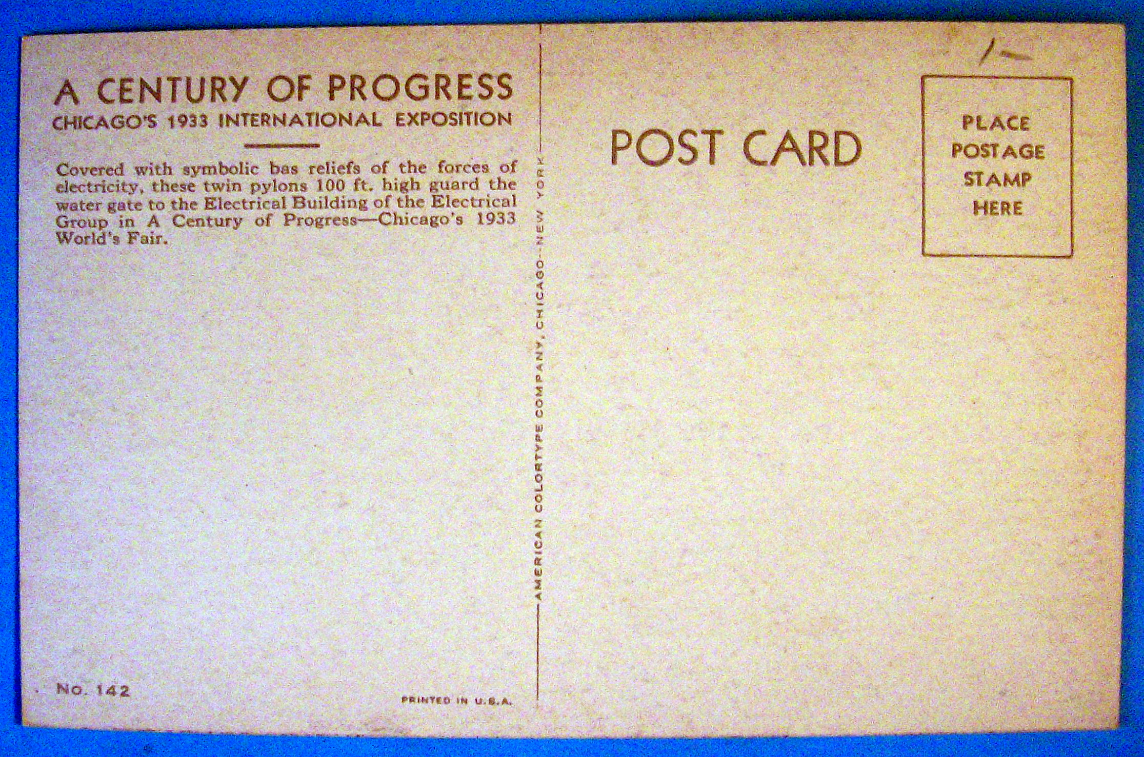 Boat Landing Pylons Electrical Building Postcard-Fair