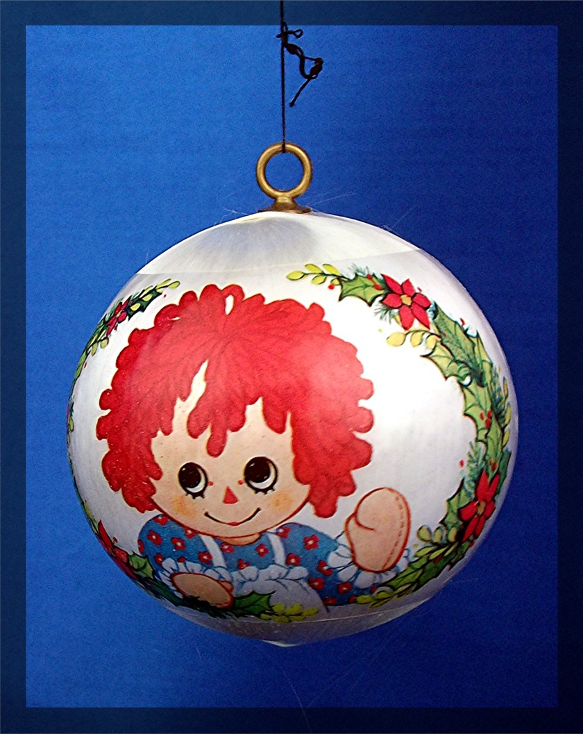 Christmas tree ornament, Raggedy Ann 1975 Christmas