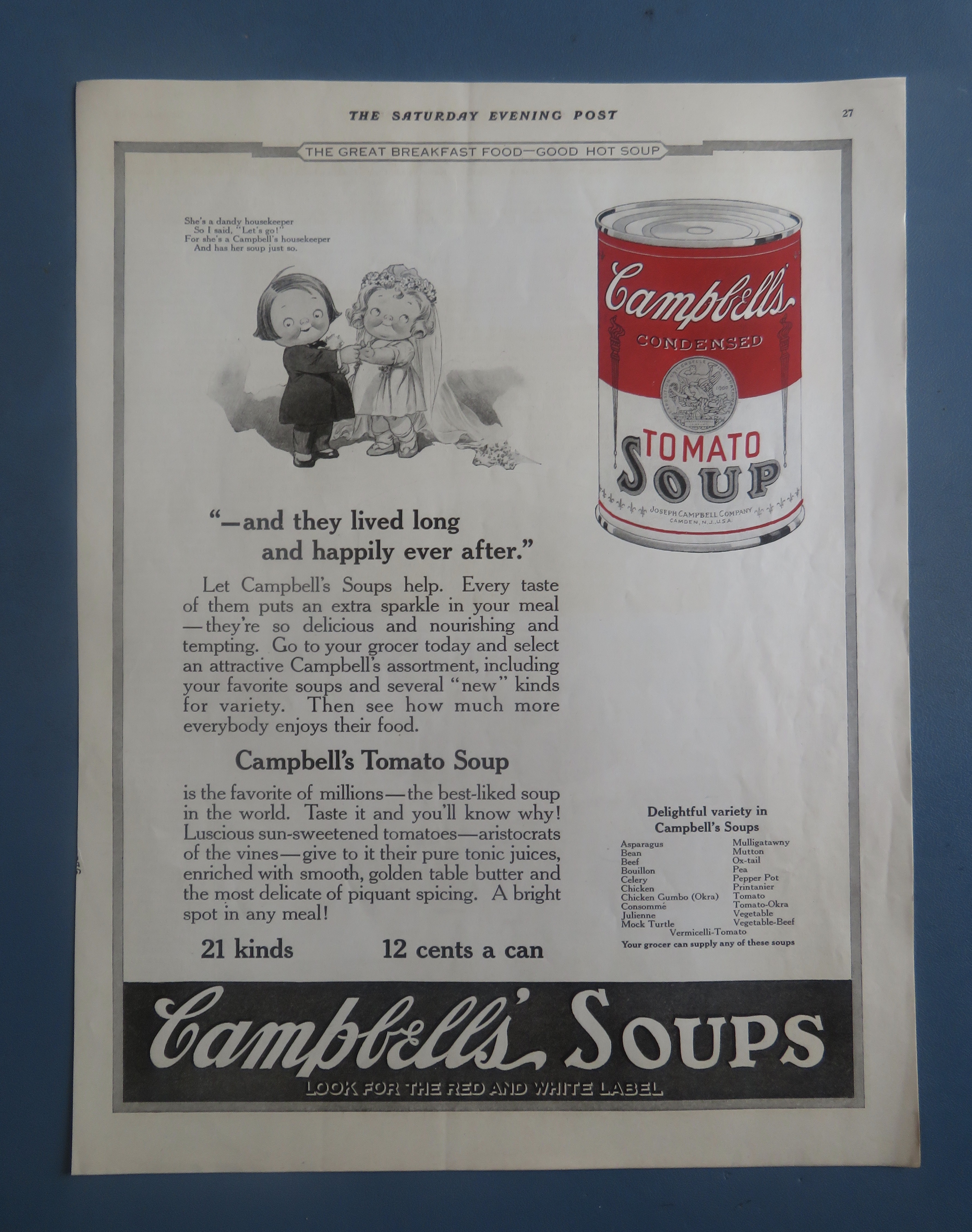 1922 Campbell's Tomato Soup with Bride and Groom