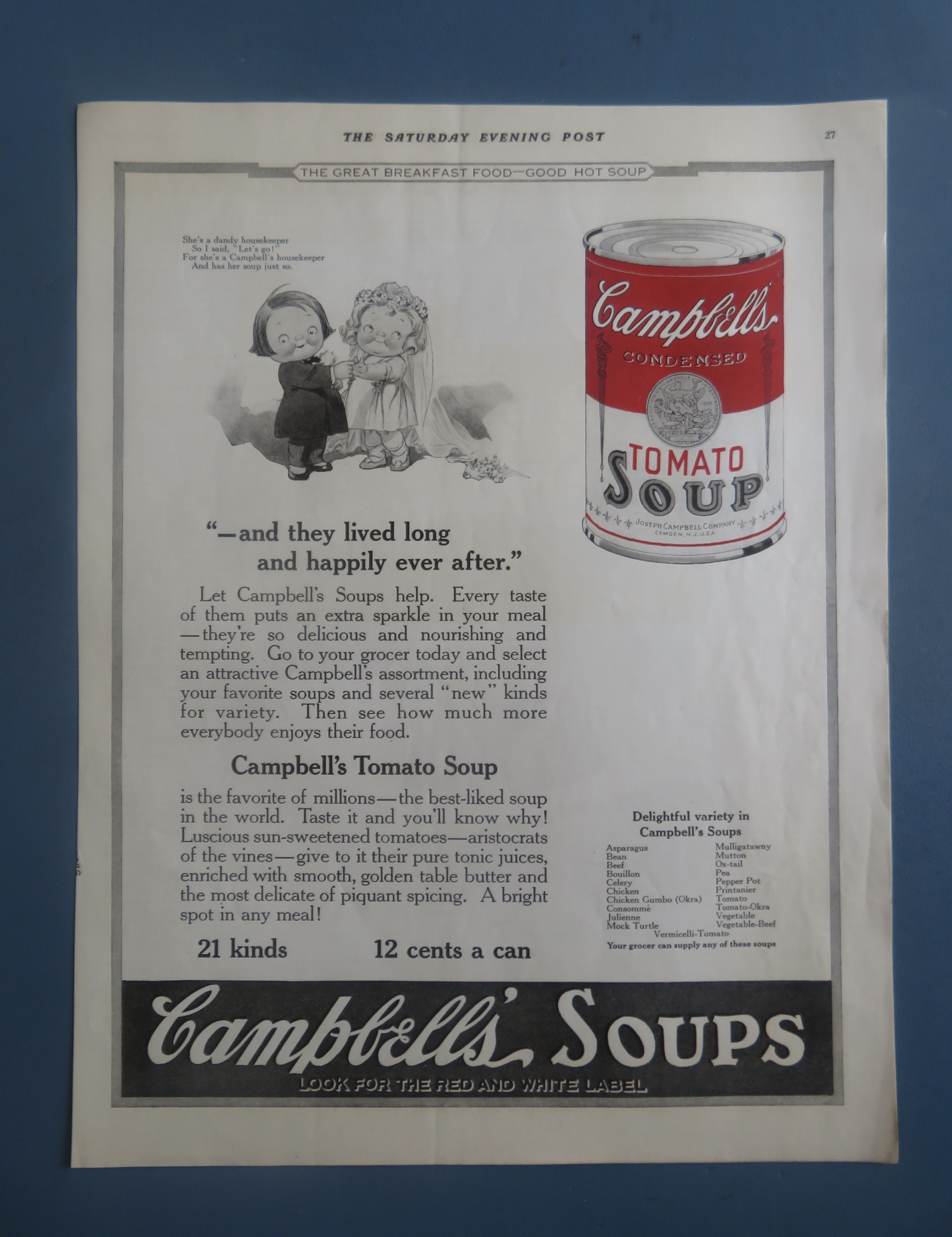 1922 Campbell's Tomato Soup with Bride and Groom