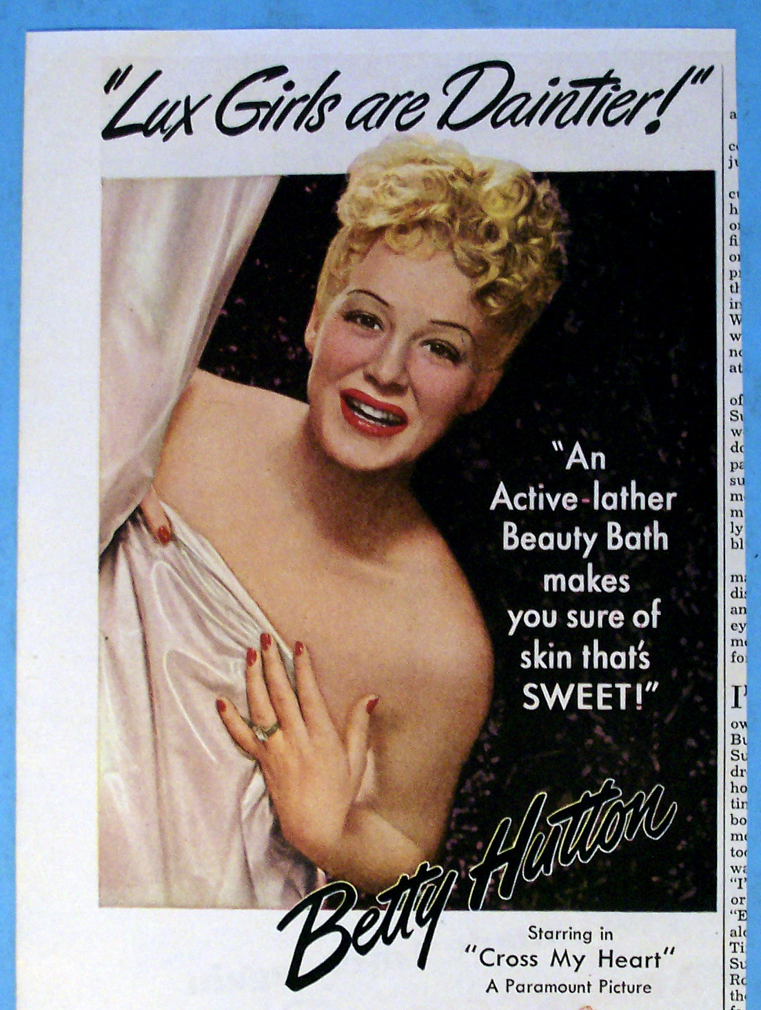 Vintage Ad: 1946 Lux Soap with Betty Hutton
