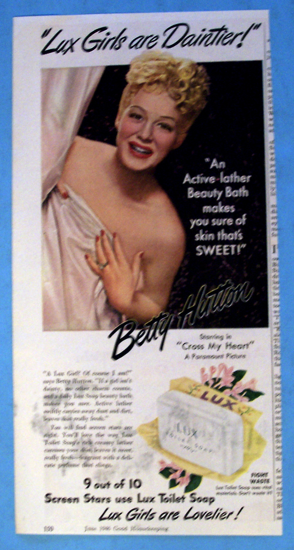 Vintage Ad: 1946 Lux Soap with Betty Hutton