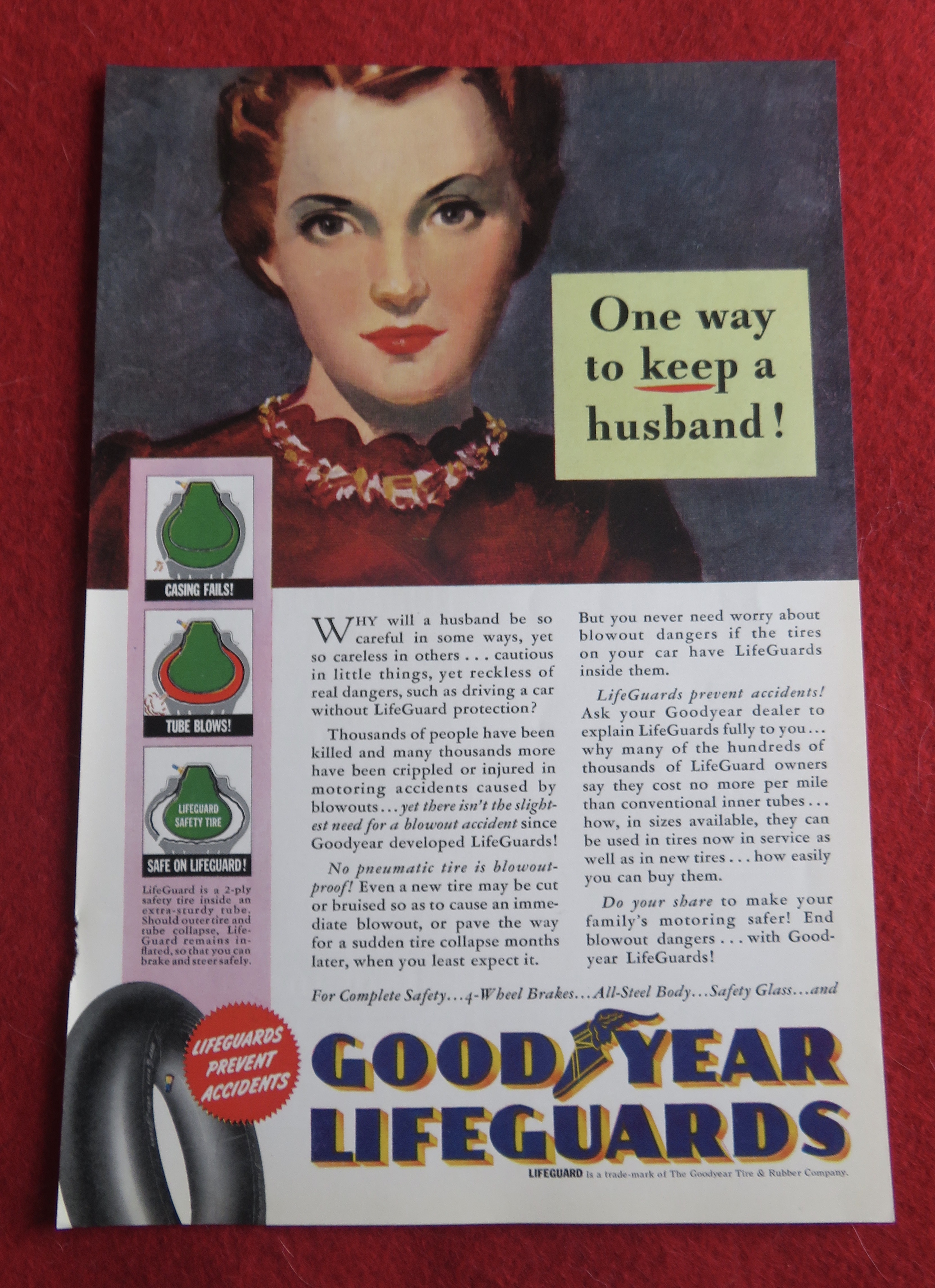 1940 Good Year Lifeguard Tires with Lovely Woman