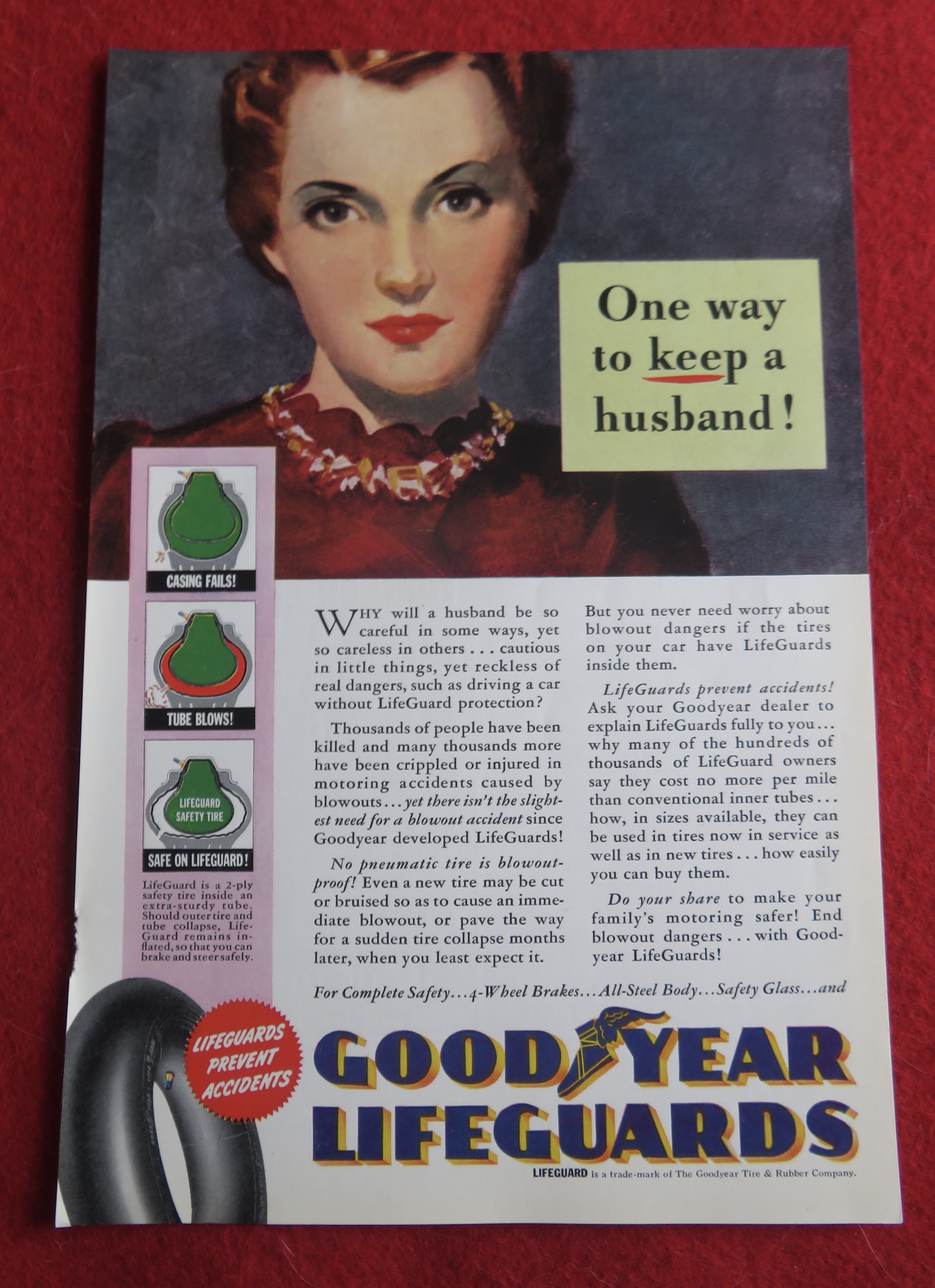 1940 Good Year Lifeguard Tires with Lovely Woman