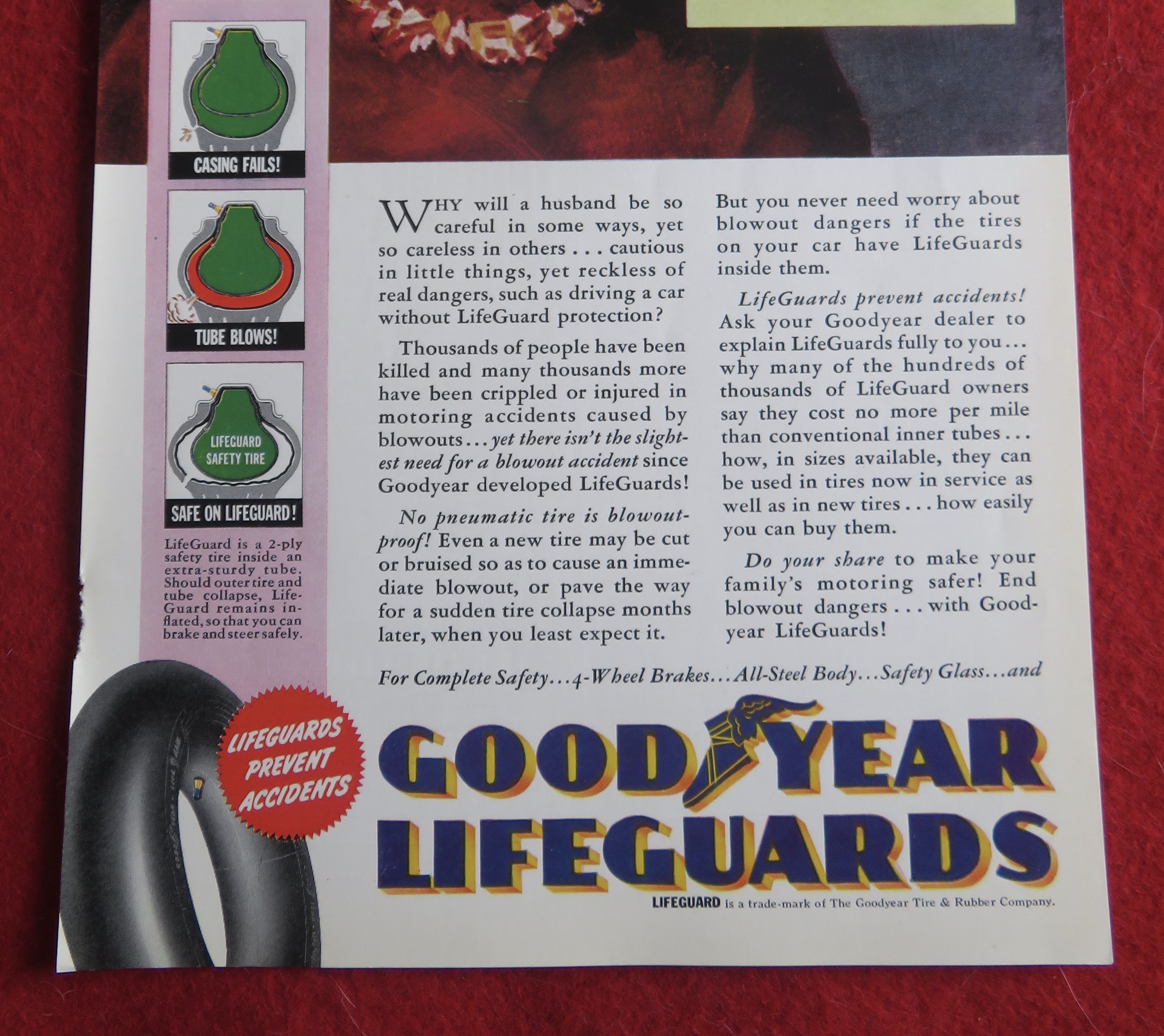 1940 Good Year Lifeguard Tires with Lovely Woman