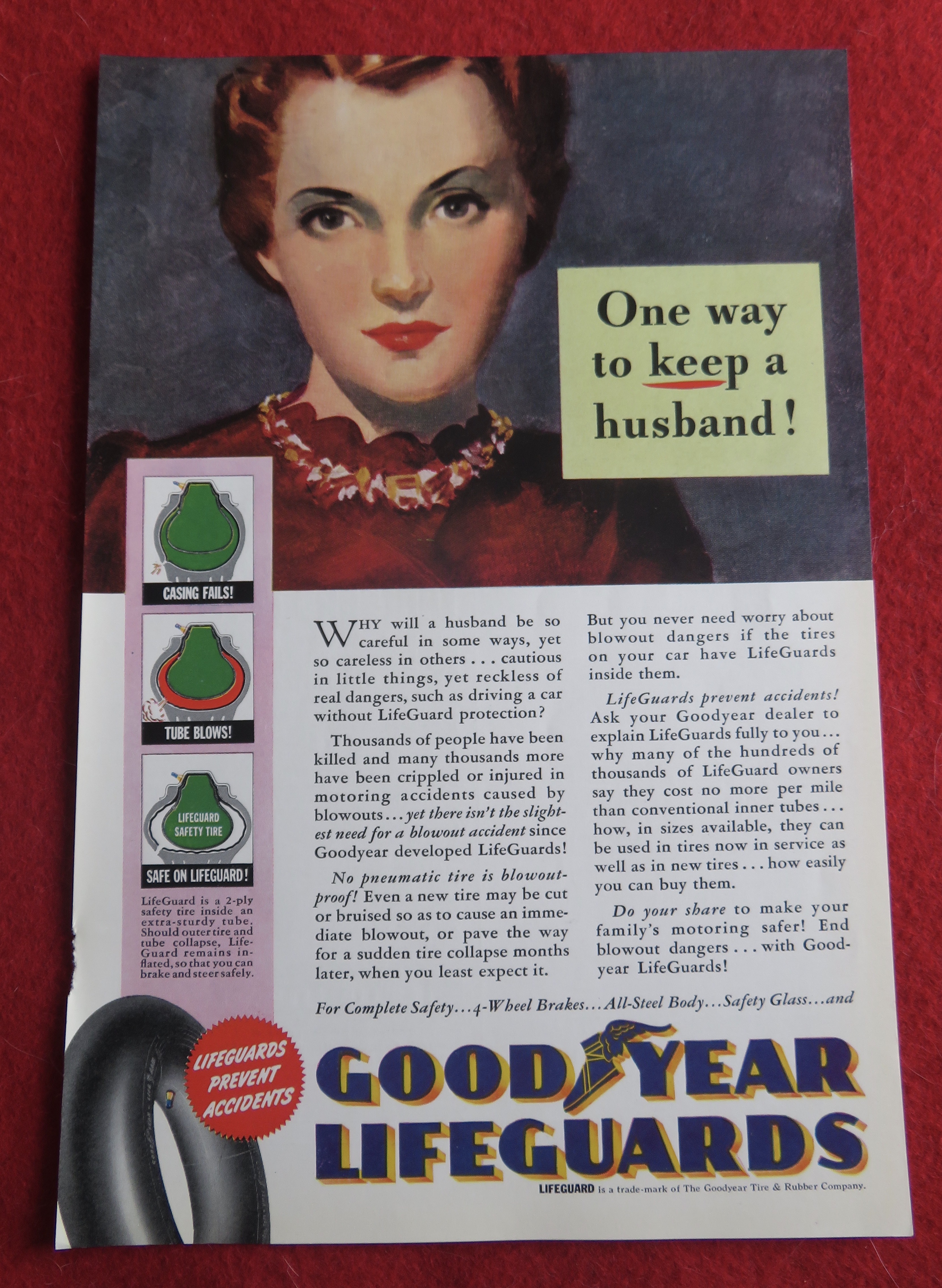 1940 Good Year Lifeguard Tires with Lovely Woman