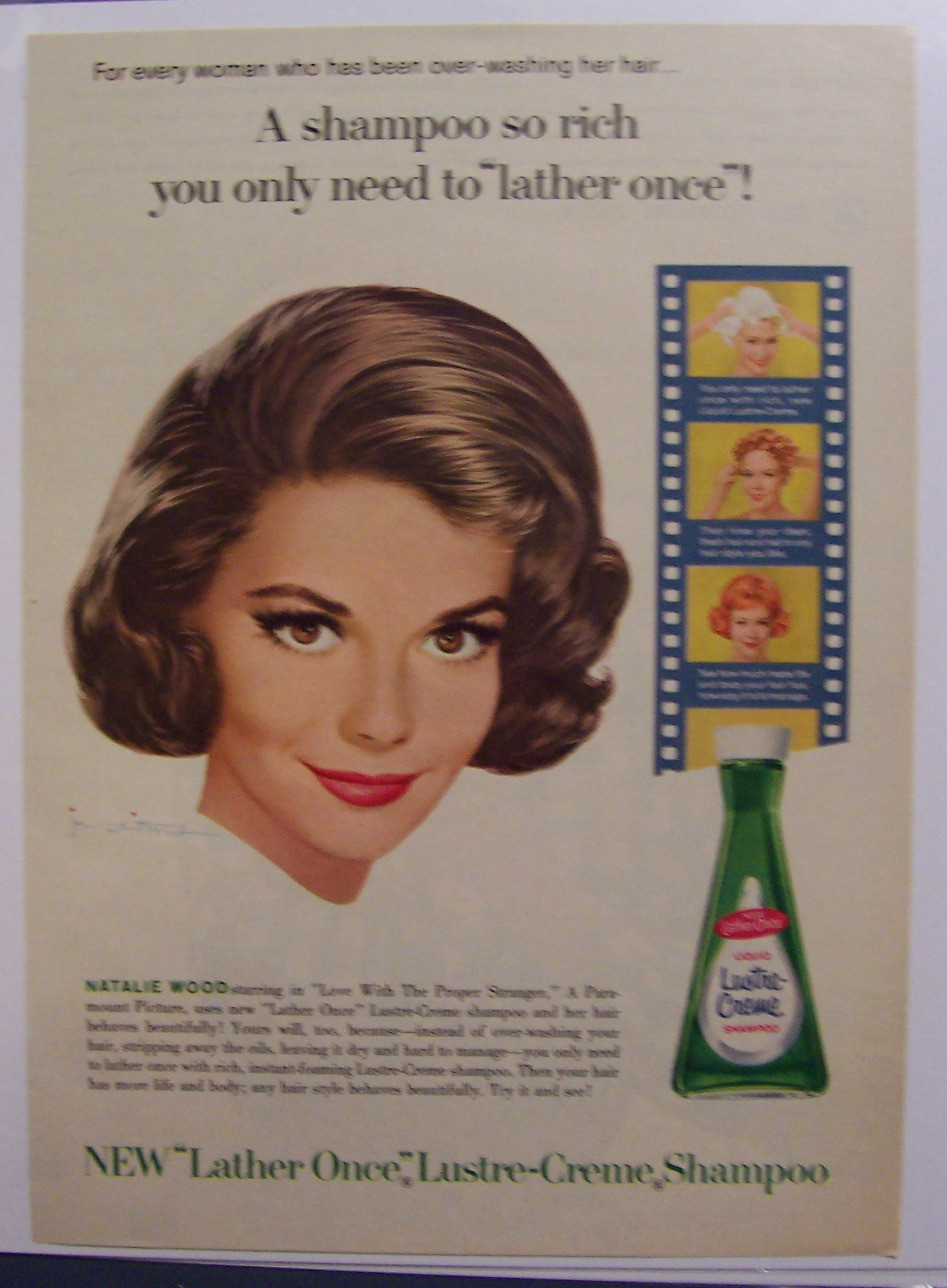 1963 Lustre - Creme  Shampoo  w/  Natalie  Wood
