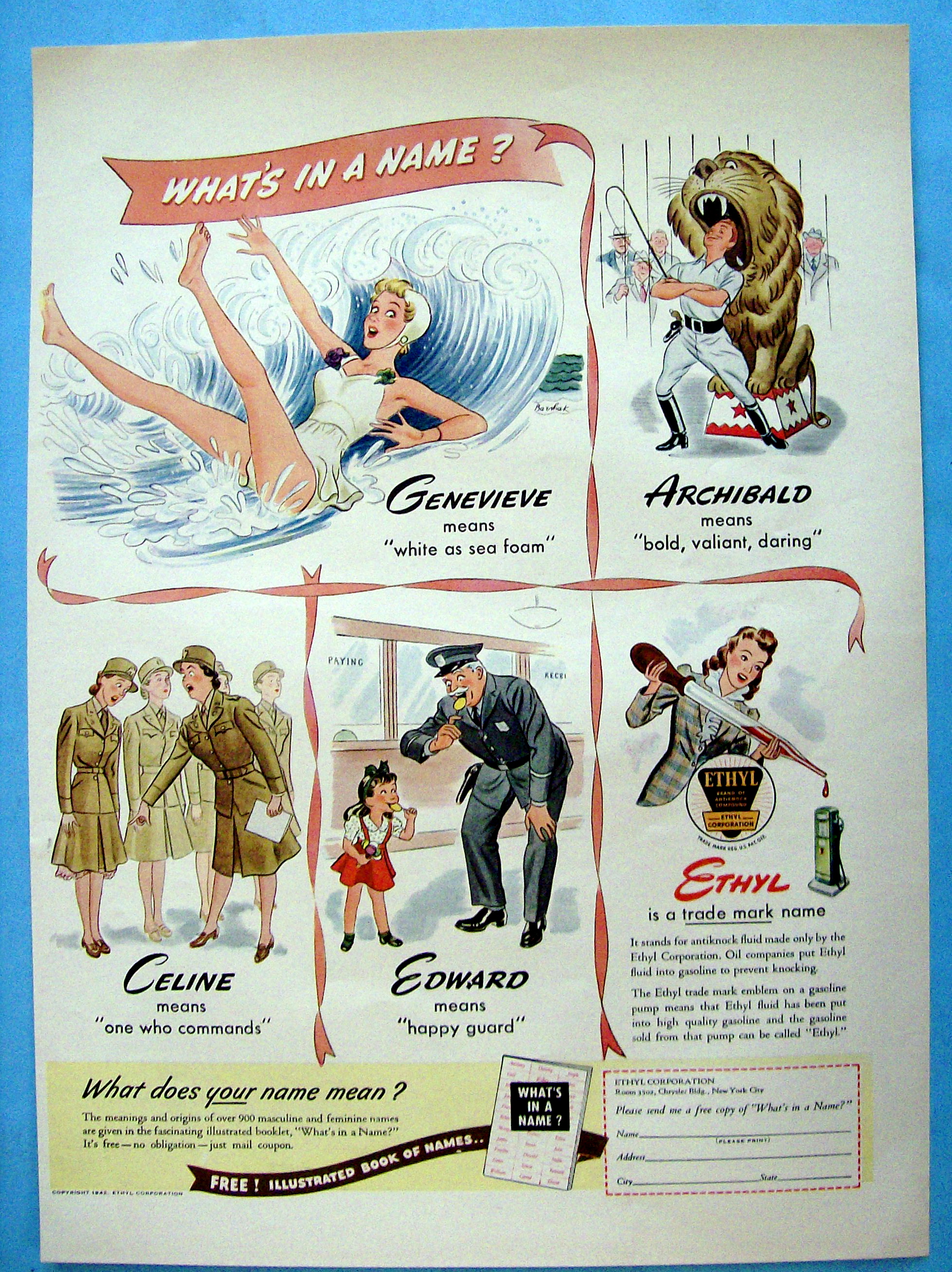 1942 Ethyl Gasoline with What's In A Name