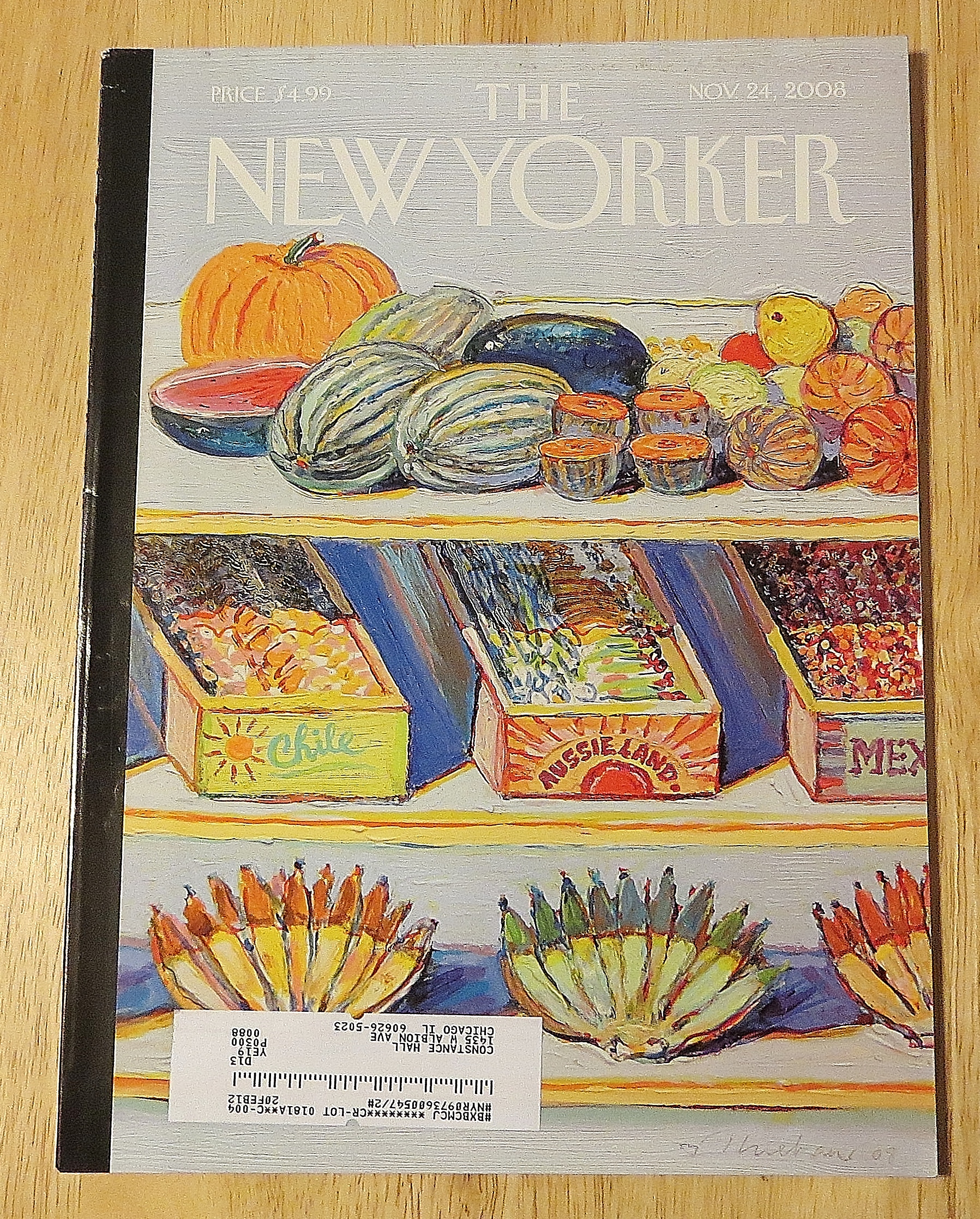 New Yorker Magazine November 24, 2008 Grocery Shelf