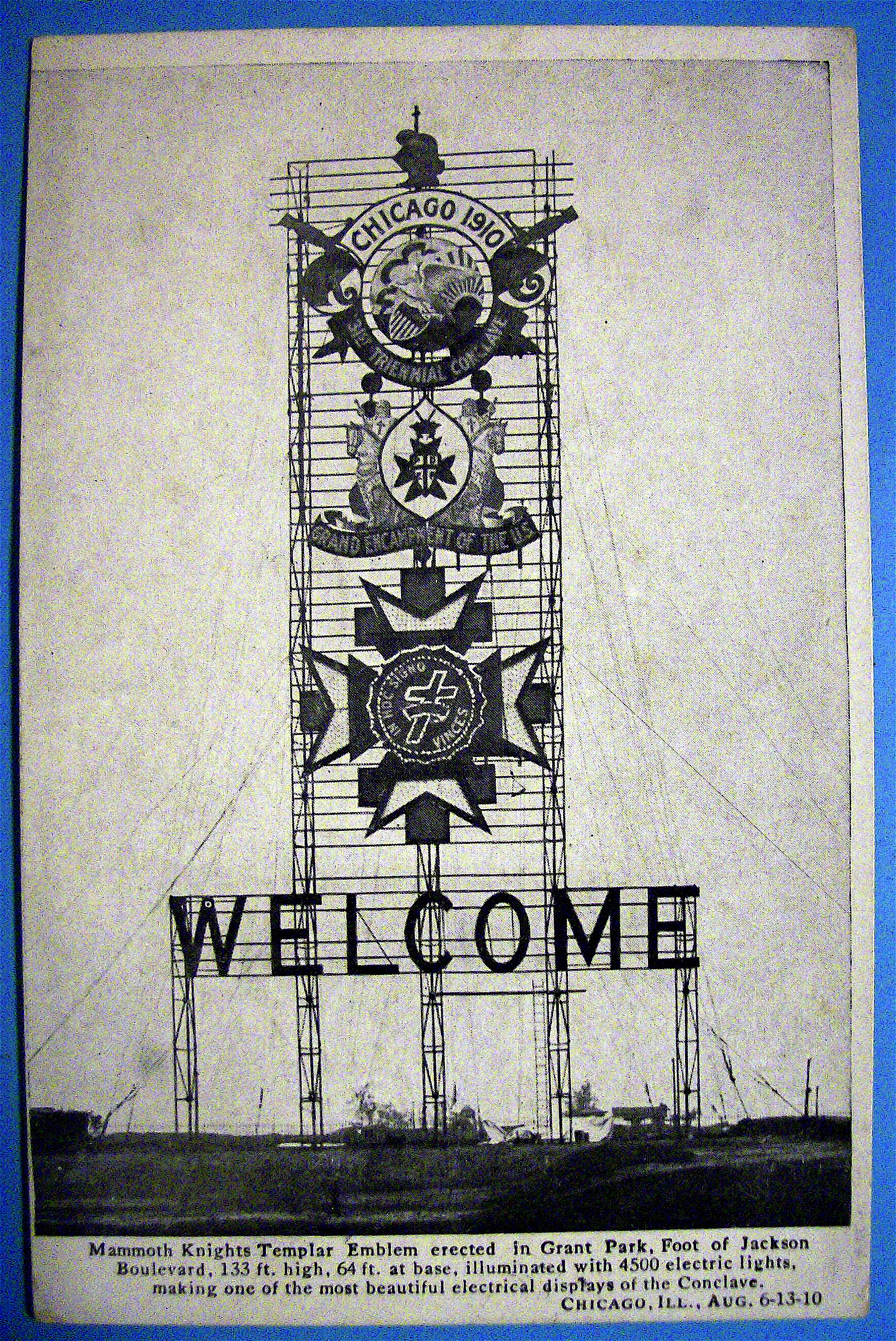 Mammoth Knights Templar Emblem Postcard (Chicago)