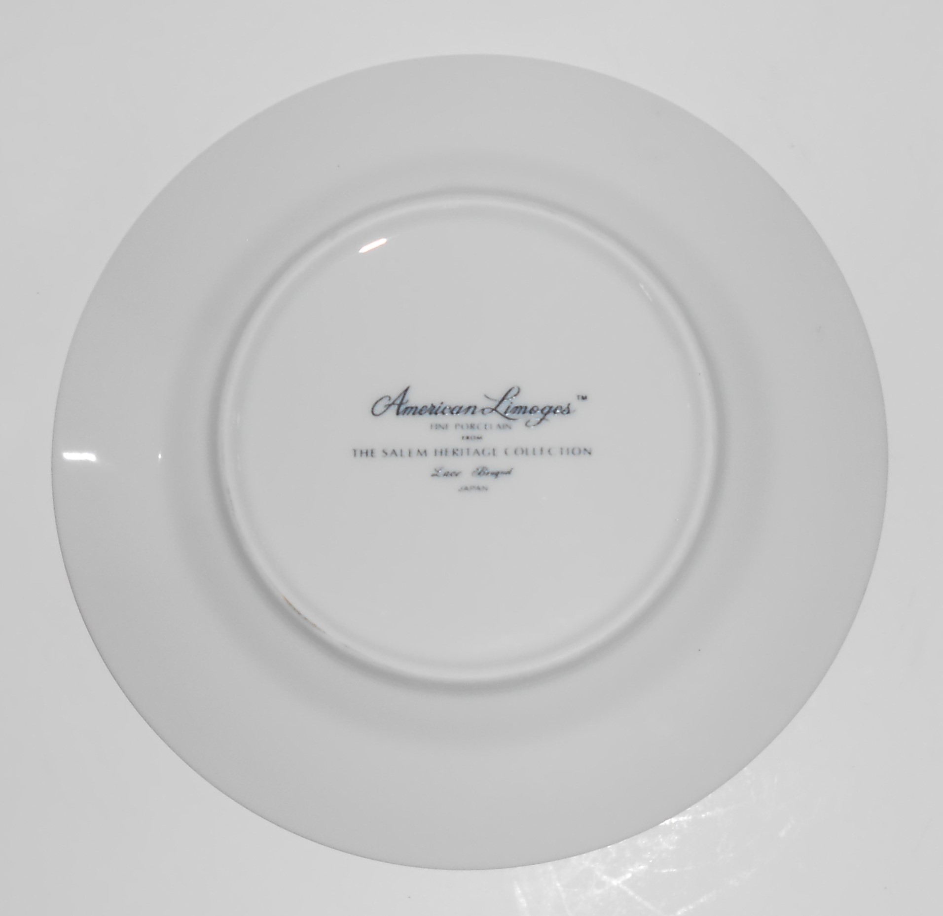 Salem Heritage China Lace Bouquet Platinum Bread Plate