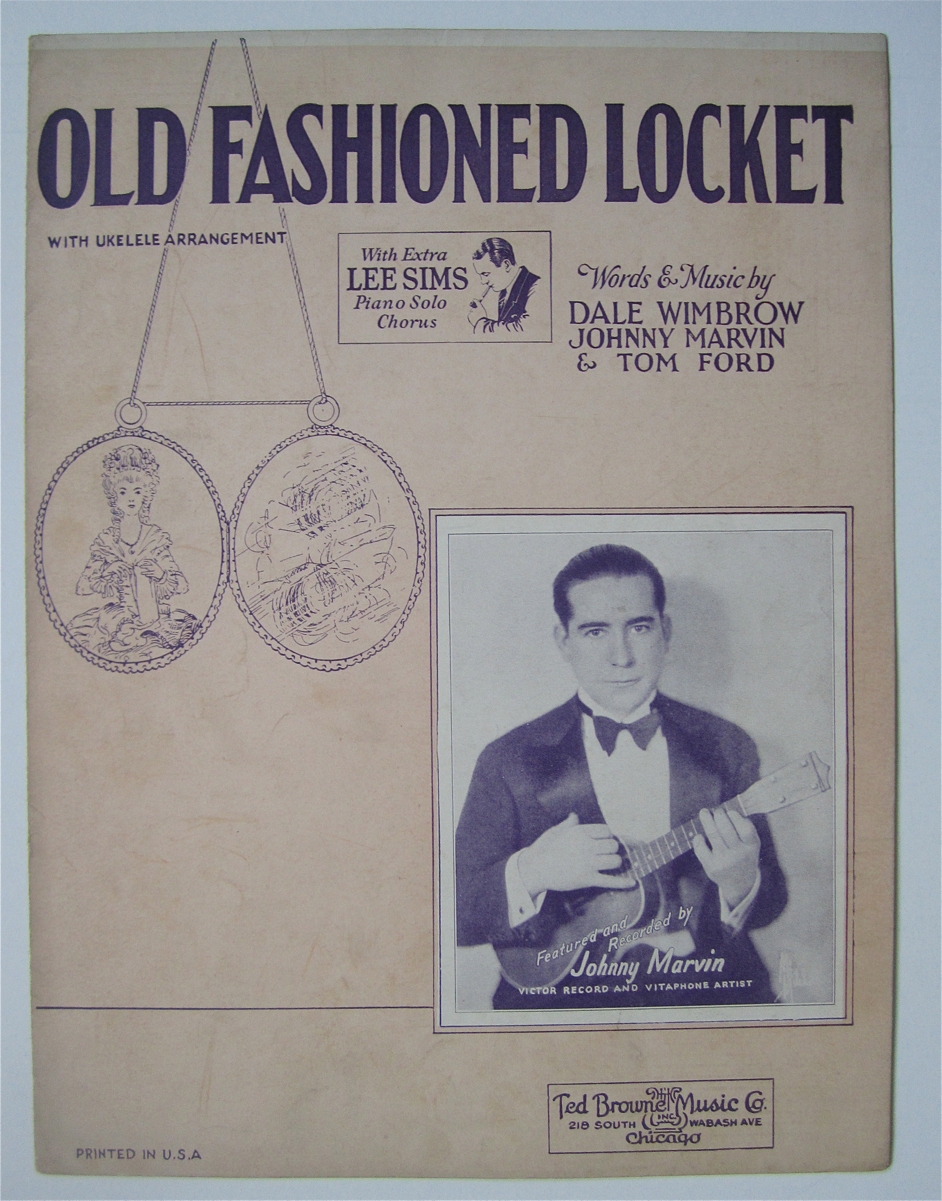 Sheet Music 1927 Old Fashioned Locket