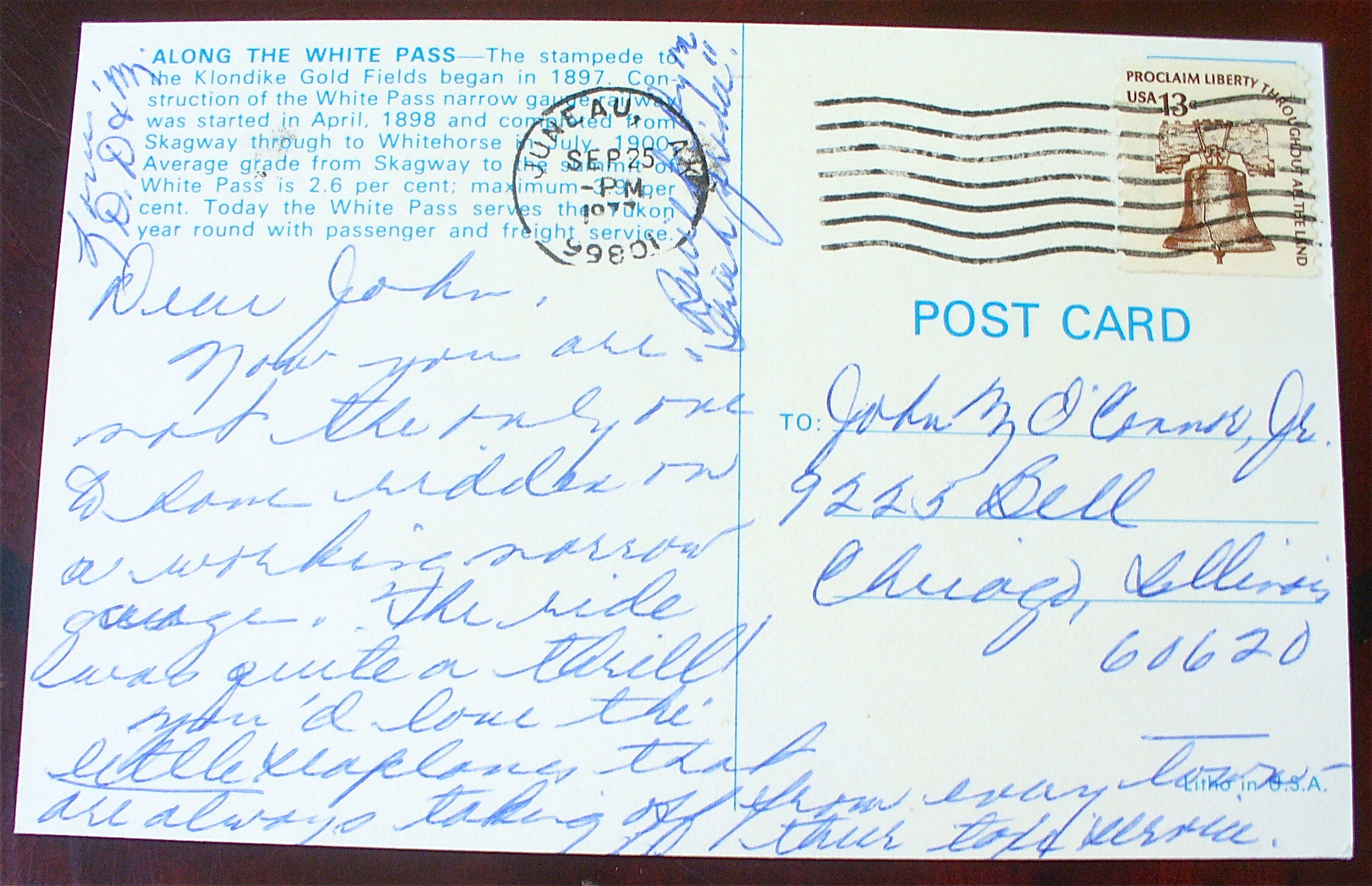 The White Train Pass Postcard
