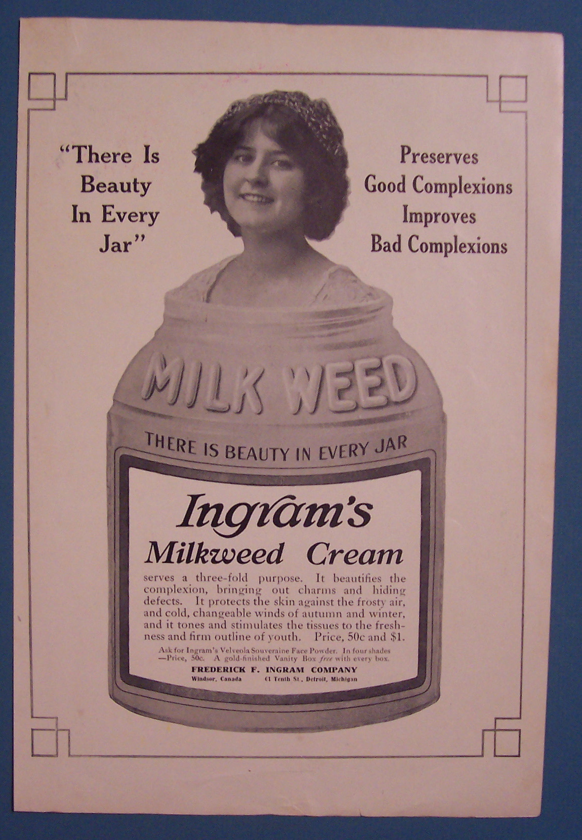1912  Ingram's Milkweed Cream