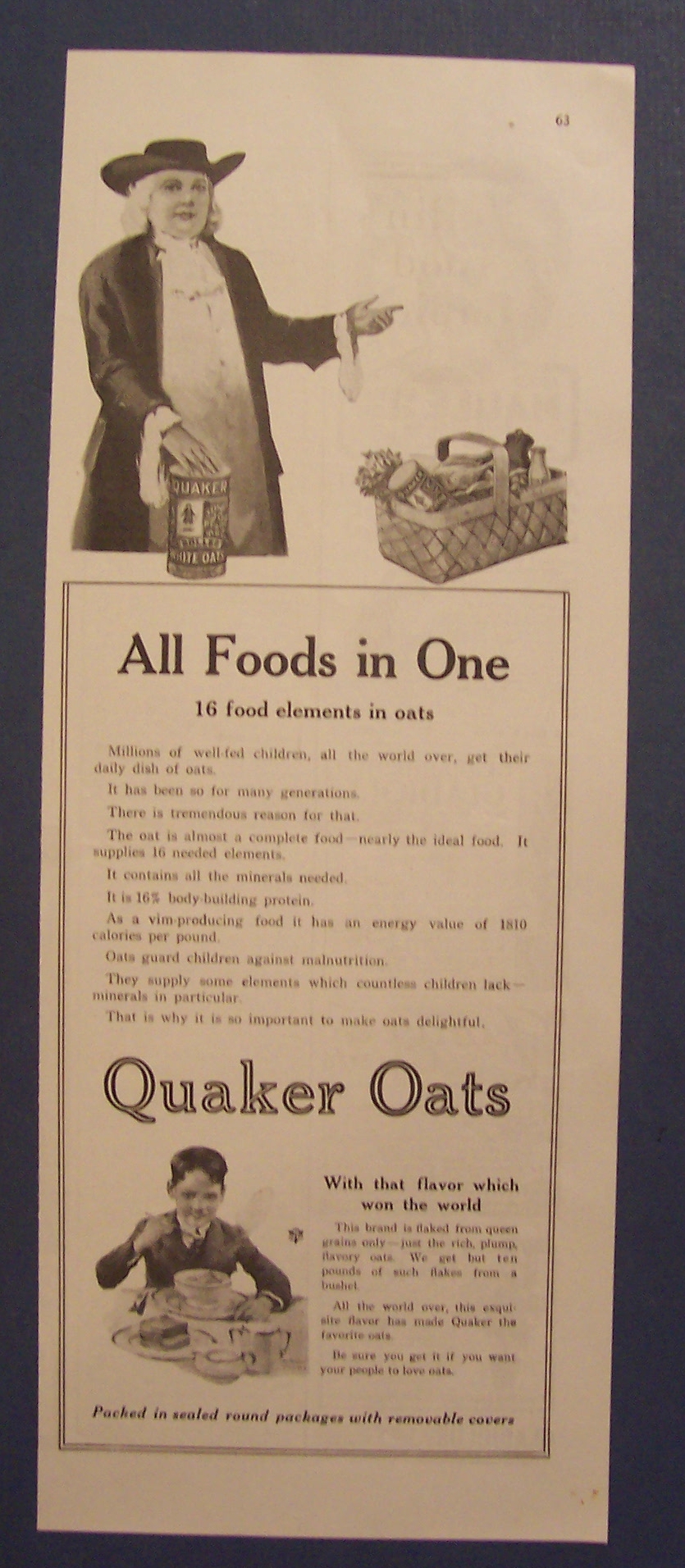 1923  Quaker  Oats  Cereal