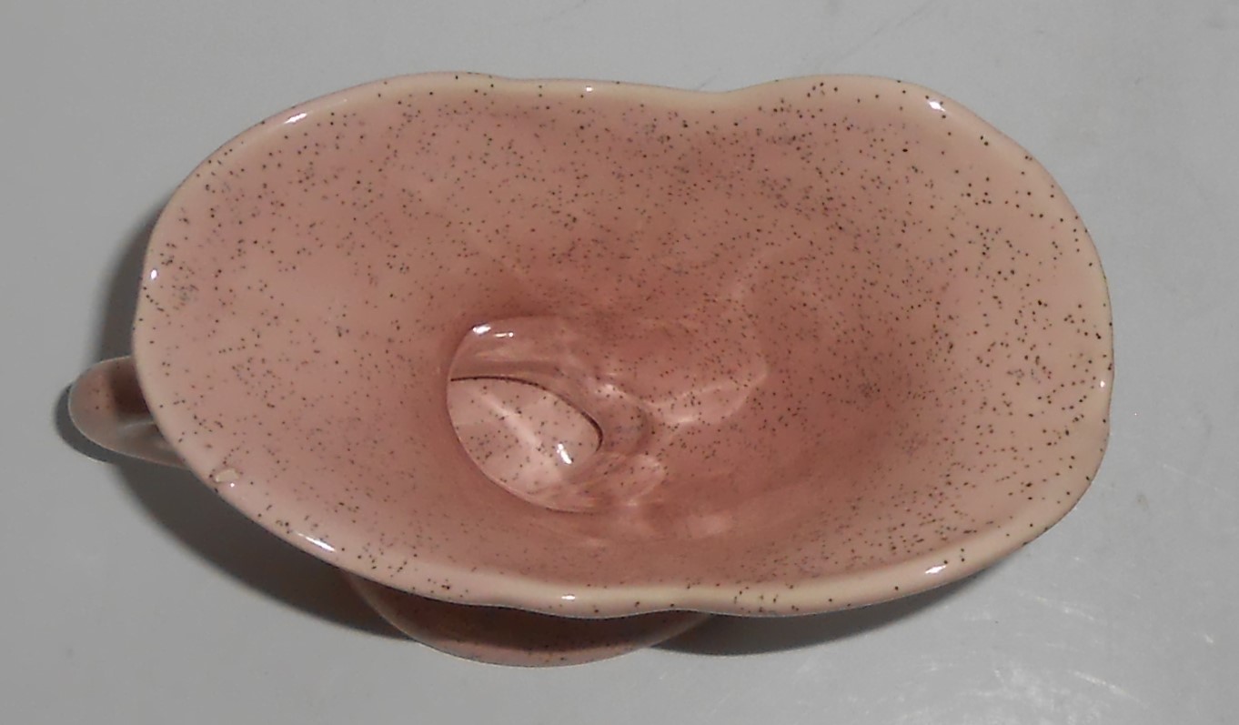 Bauer Pottery Pink Speckle #690 Cornucopia Vase