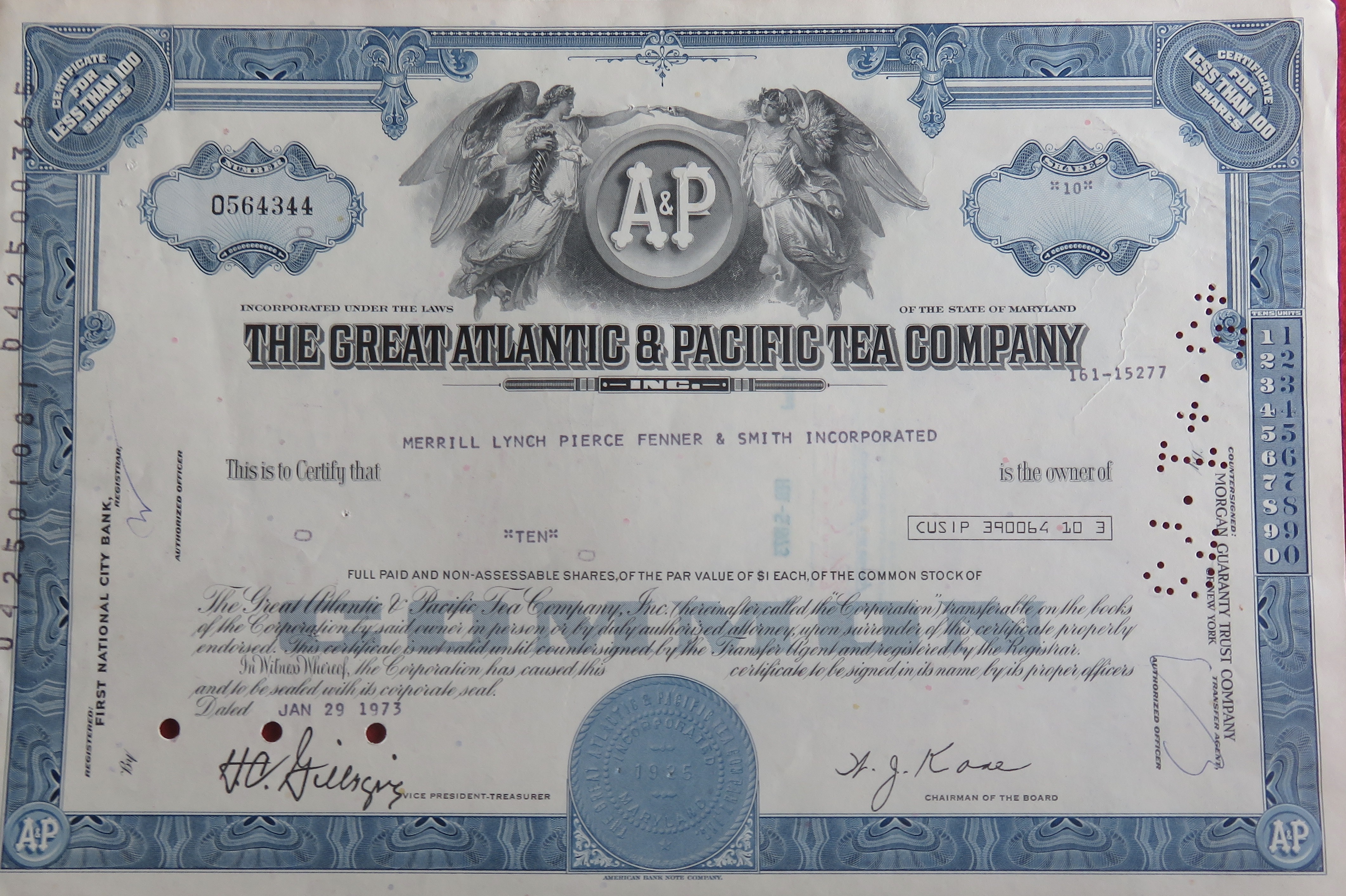 1973 The Great Atlantic & Pacific Tea Company Stock
