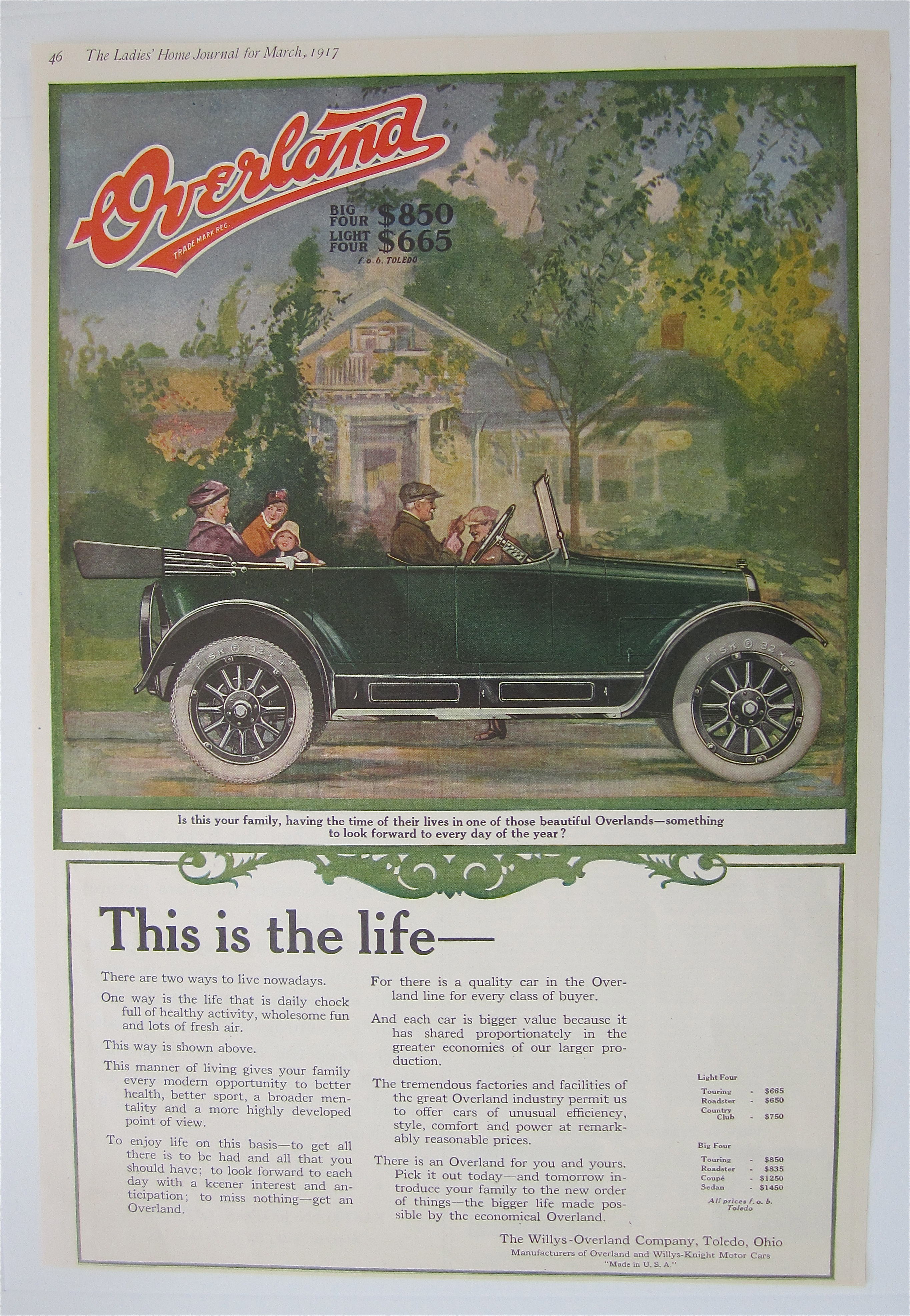 1917 Overland with Family Driving in an Overland