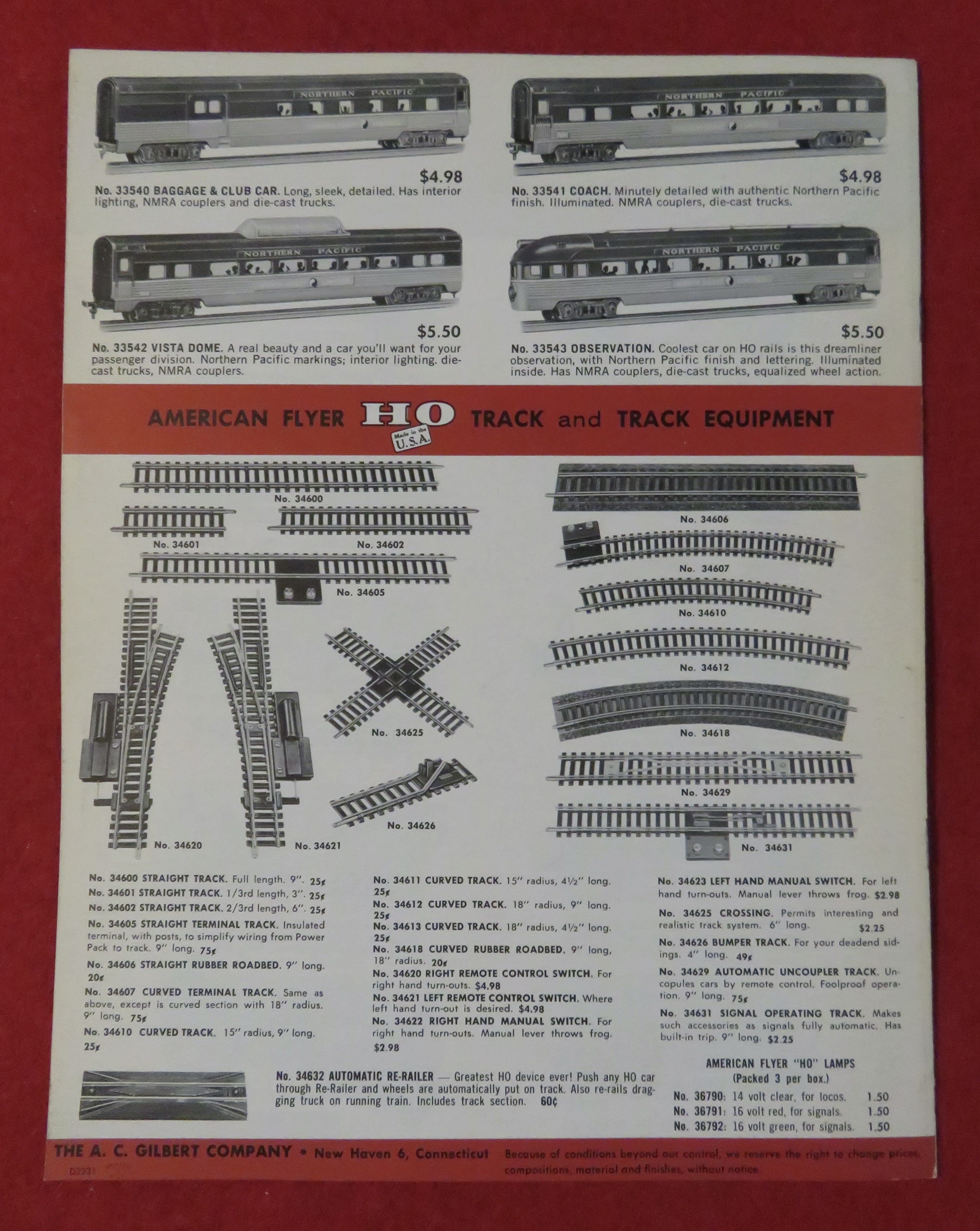 American Flyer Model Railroad Train Catalog 1960