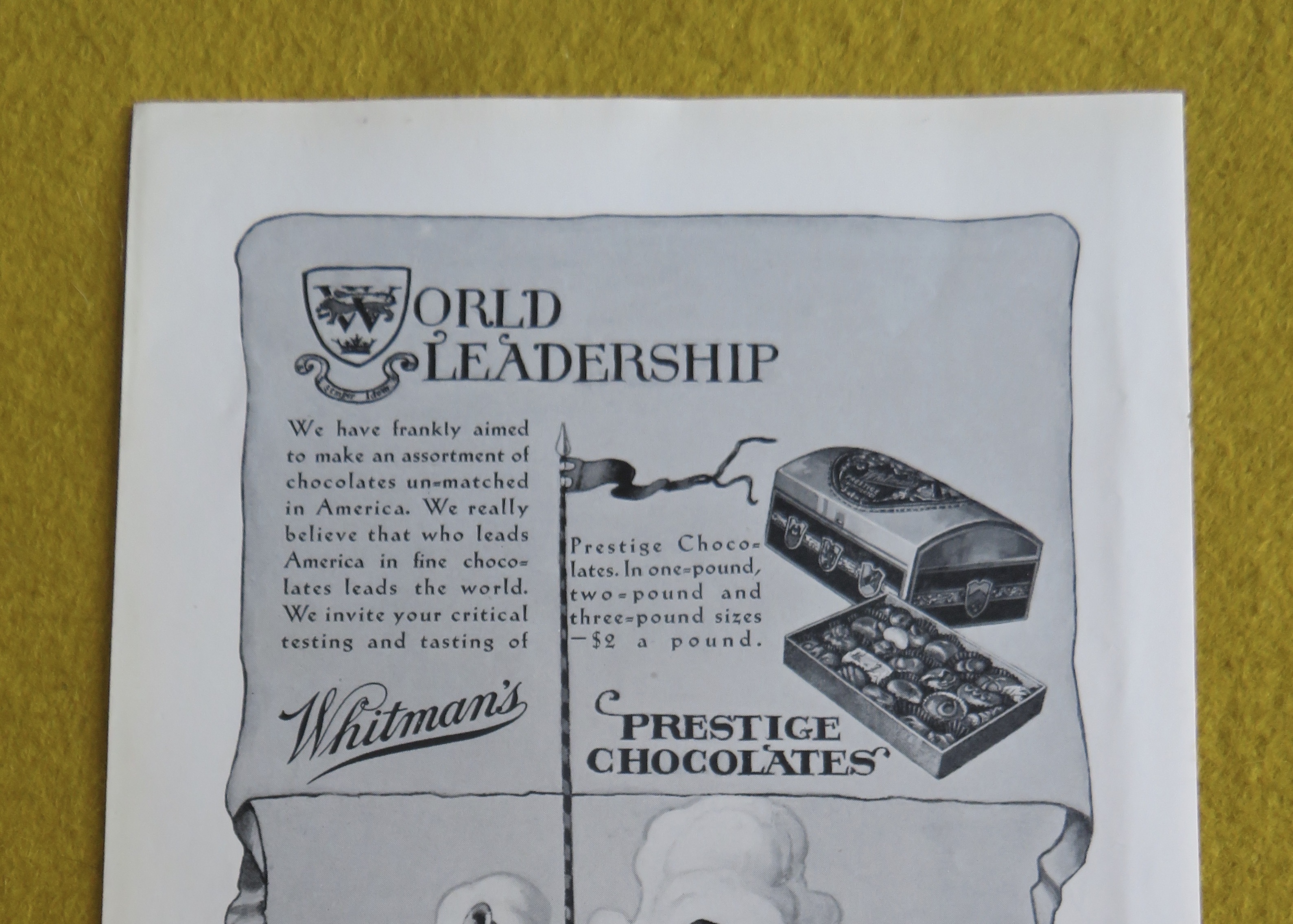 1930 Whitman's Prestige Chocolates with Knight On Horse