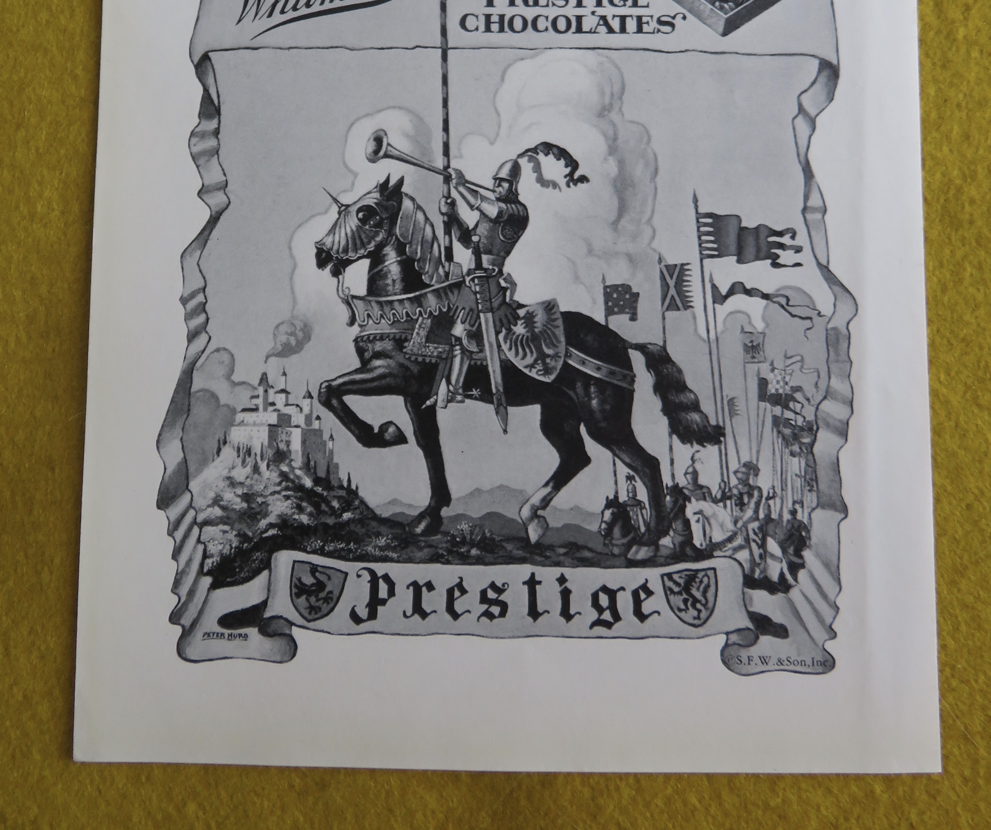 1930 Whitman's Prestige Chocolates with Knight On Horse
