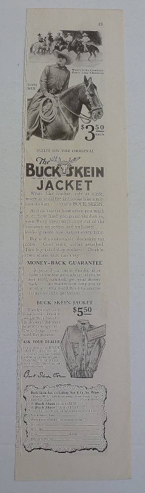 1929 Buck Skein Jacket With Tom Mix